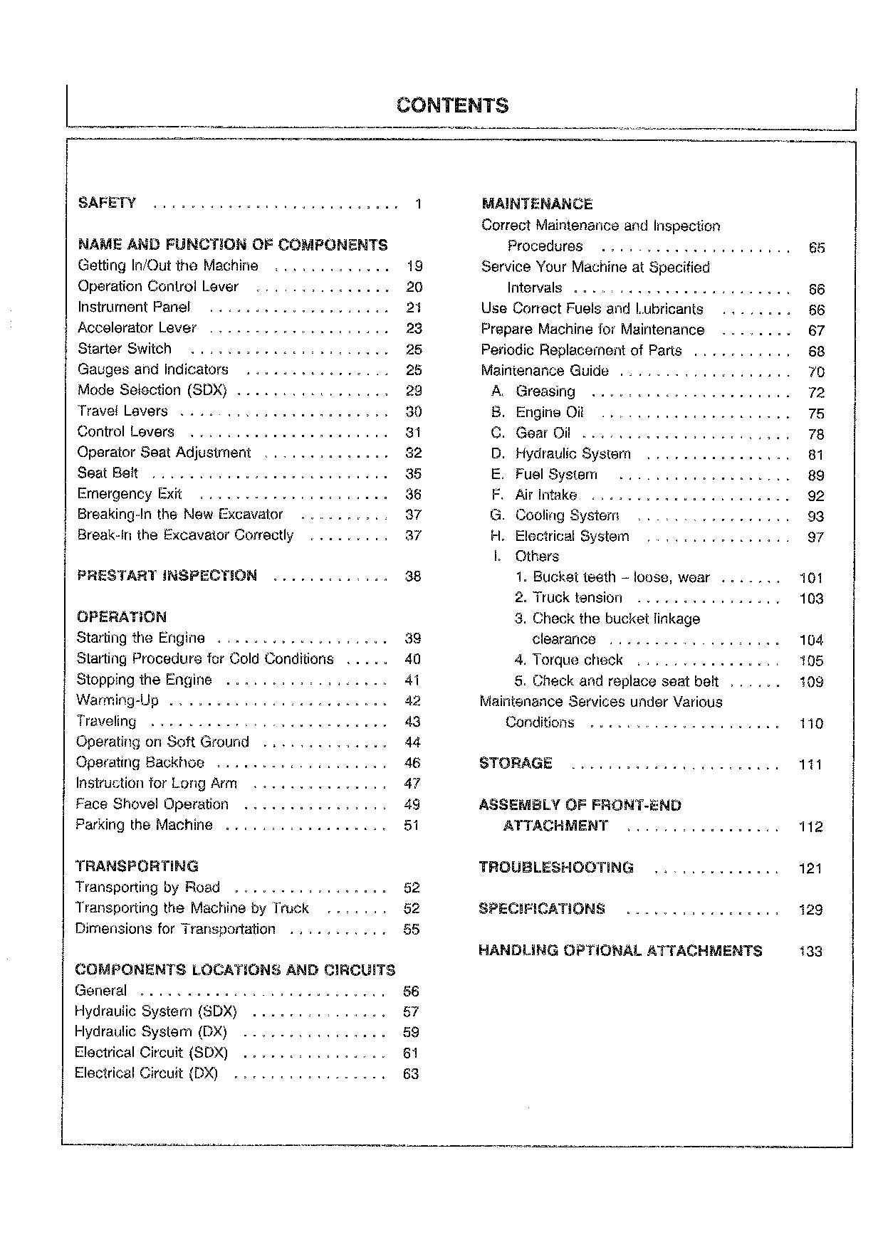 HITACHI EX90 EXCAVATOR OPERATORS MANUAL