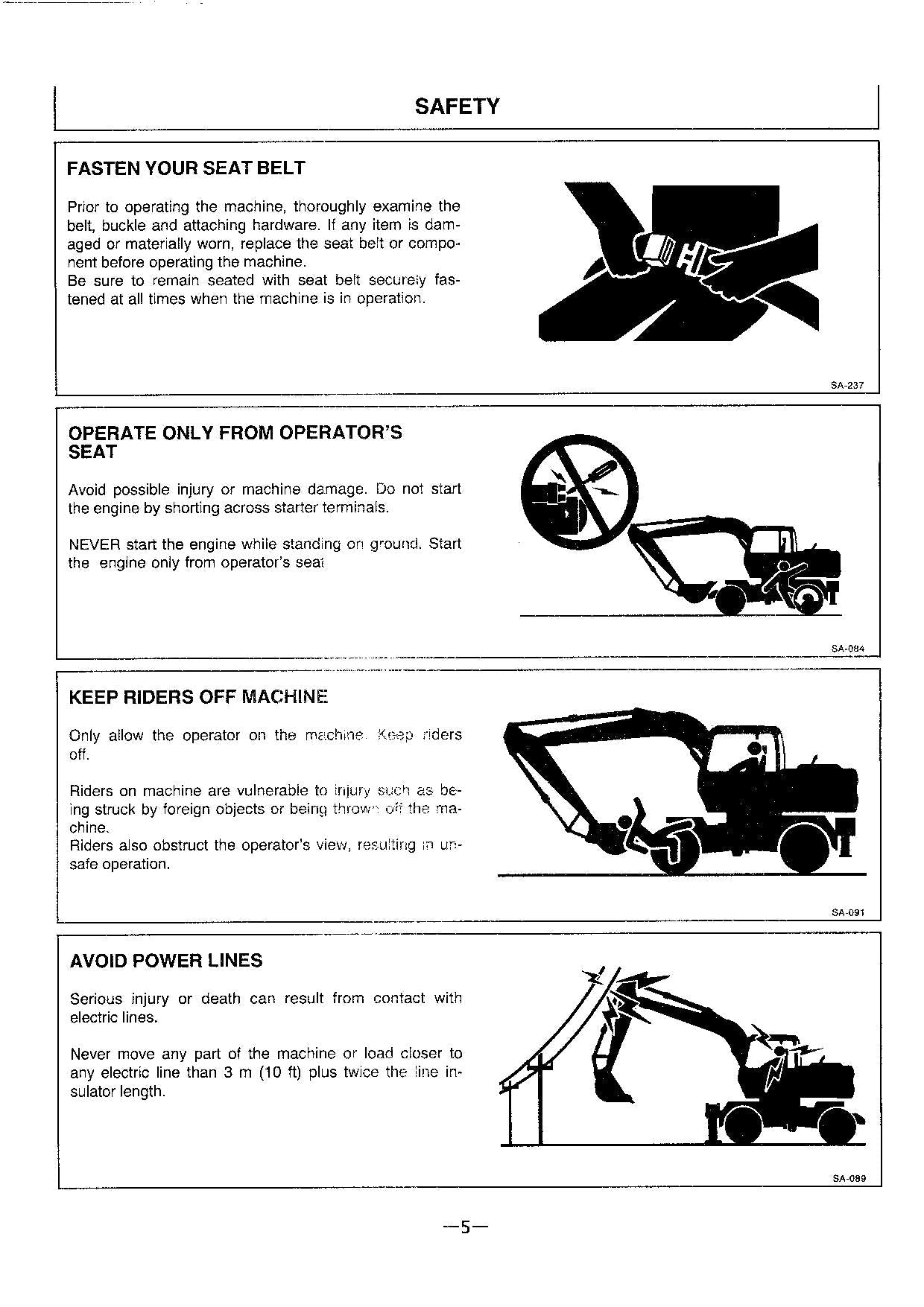 HITACHI EX100WD-3 EXCAVATOR OPERATORS MANUAL