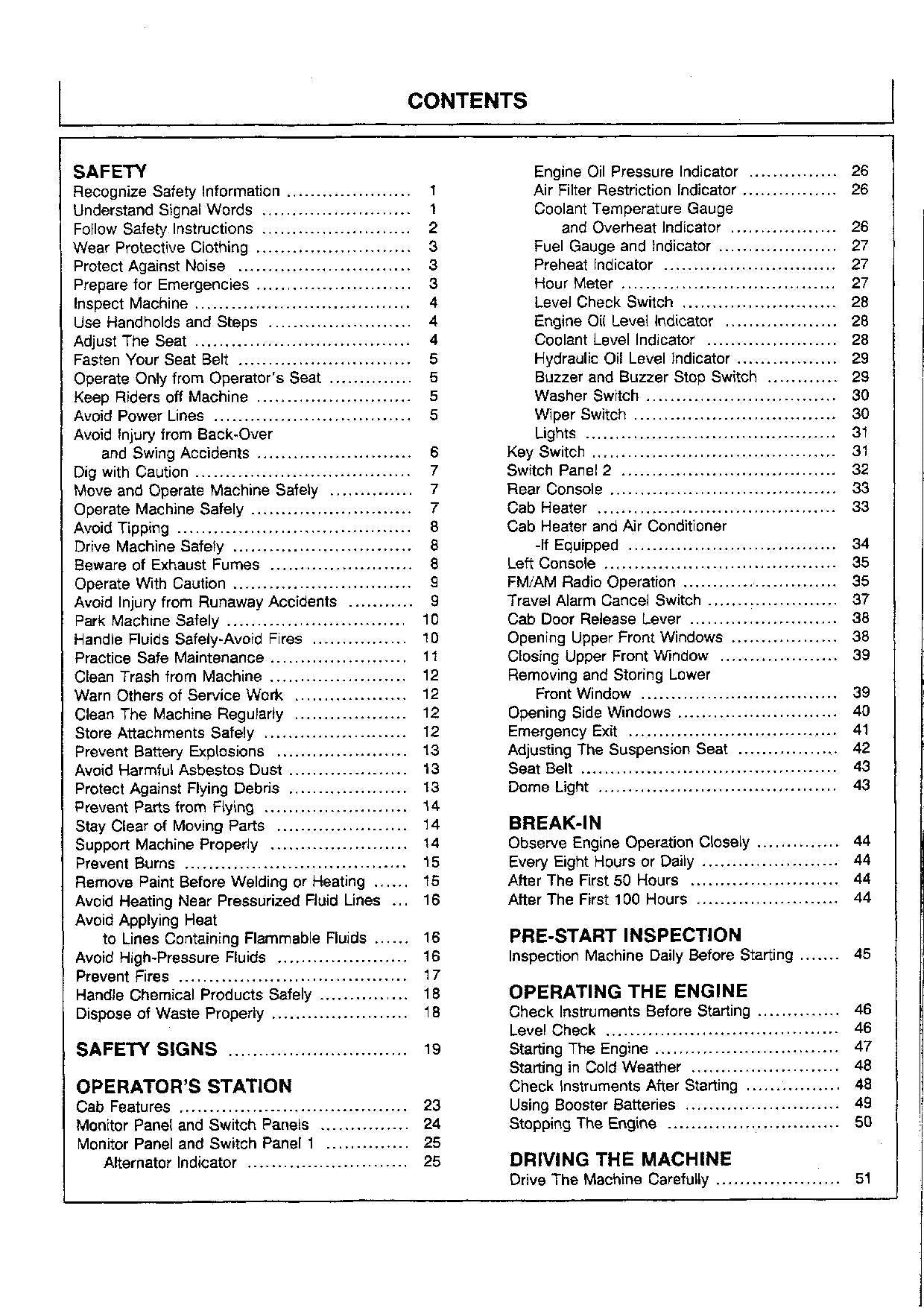 HITACHI EX100-3 EX100M-3 EXCAVATOR OPERATORS MANUAL