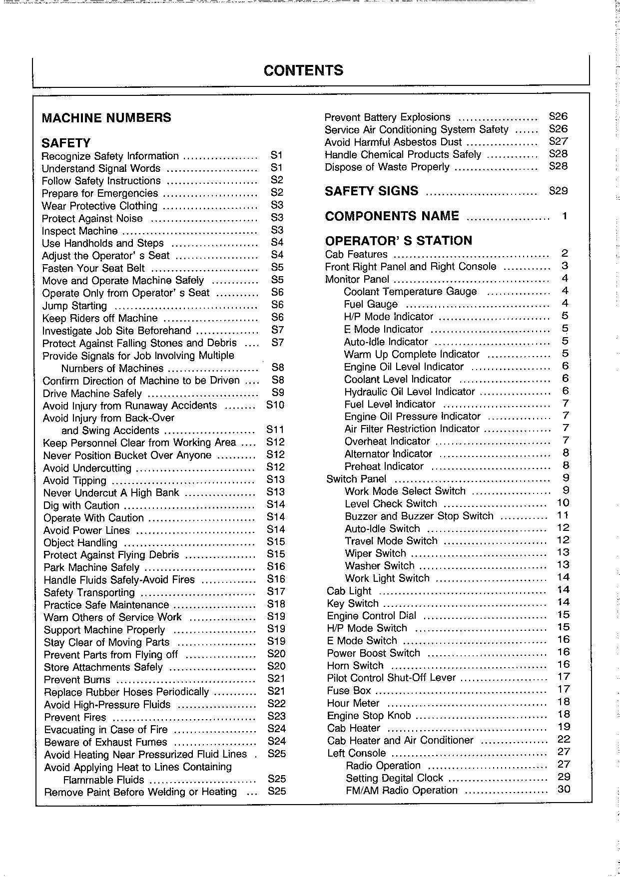 HITACHI EX200-5 EX200LC-5 EX210H-5 EX210LCH-5 EXCAVATOR OPERATORS MANUAL #1