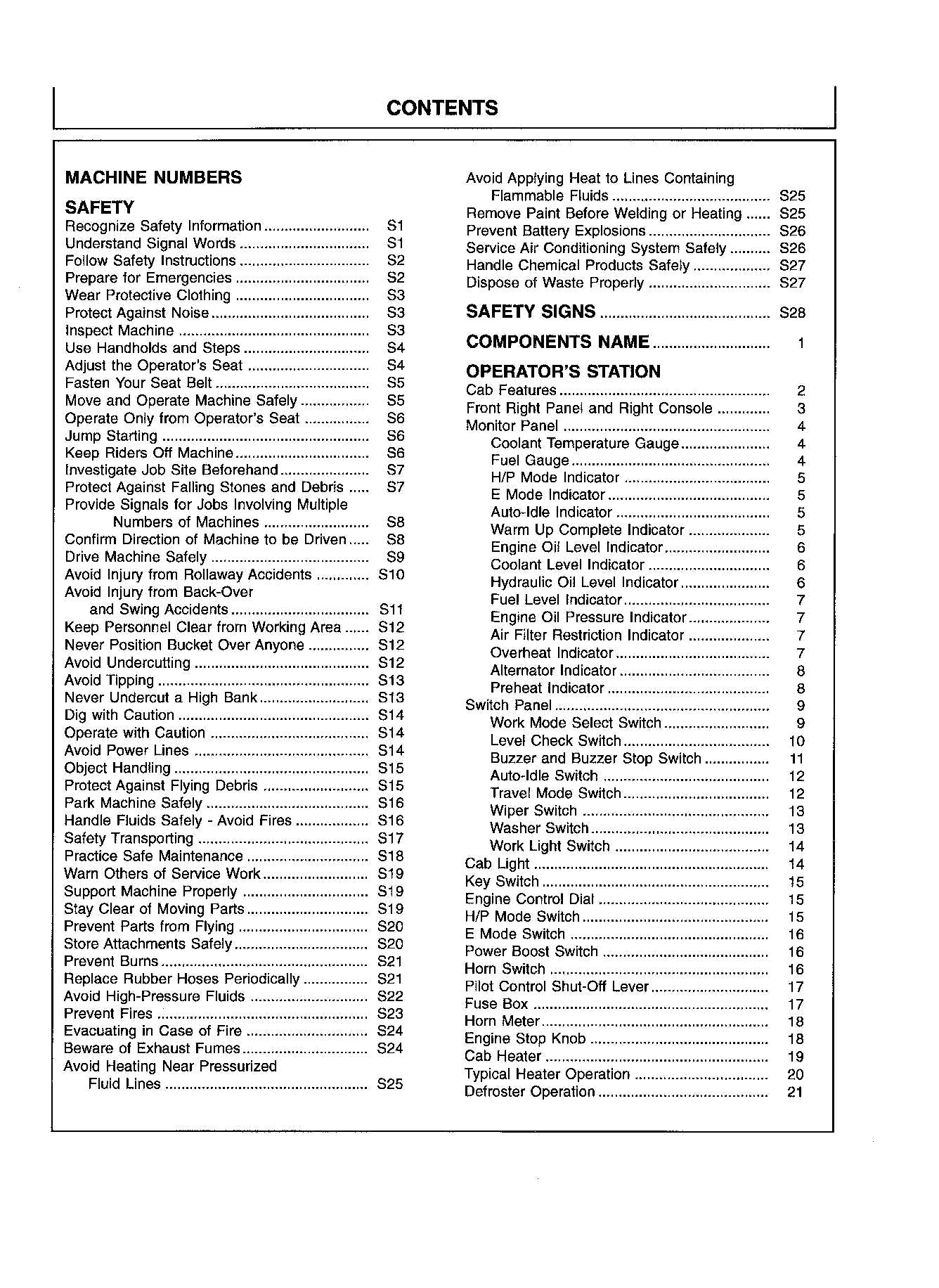 HITACHI EX200-5 EXCAVATOR OPERATORS MANUAL