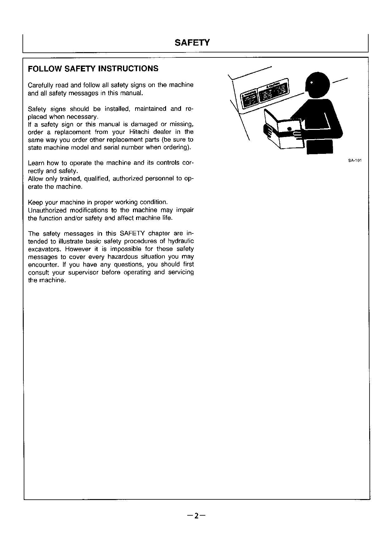 HITACHI EX220-2 EX220LC EXCAVATOR OPERATORS MANUAL