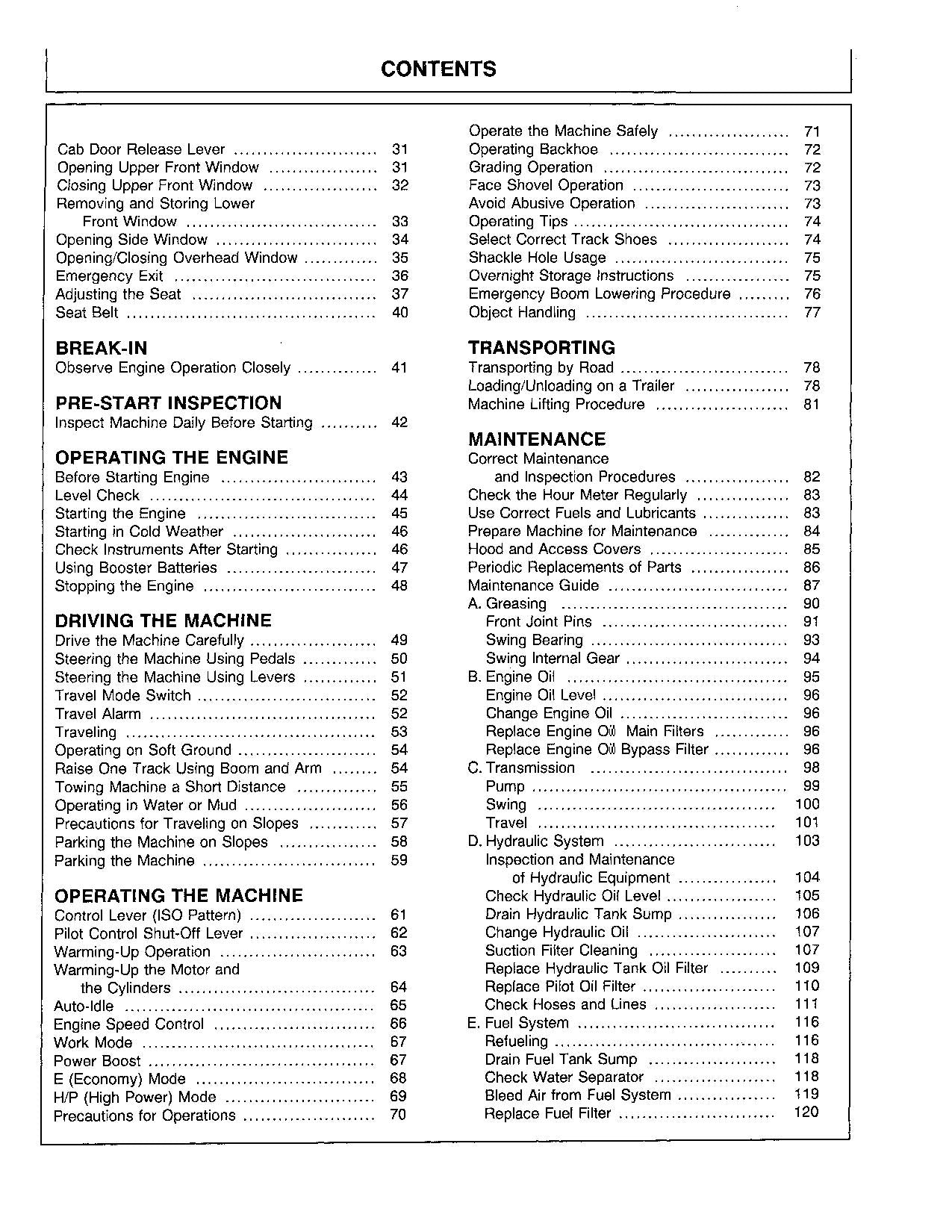 HITACHI EX270LC-5 EXCAVATOR OPERATORS MANUAL #1