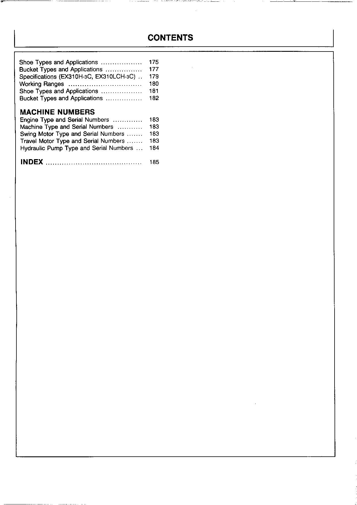 HITACHI EX300-3C EX300LC-3C EX310H-3C EX310LCH-3C EXCAVATOR OPERATORS MANUAL