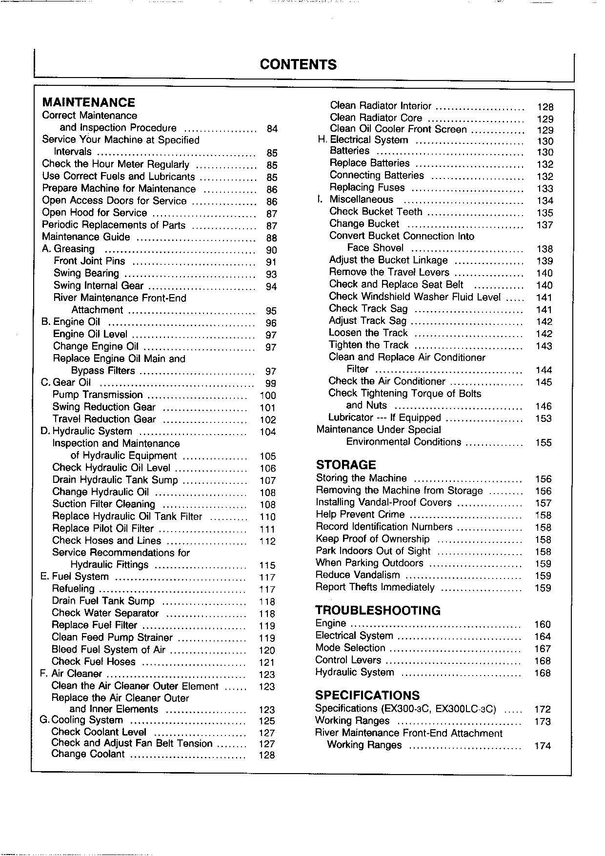 HITACHI EX300-3C EX300LC-3C EX310H-3C EX310LCH-3C EXCAVATOR OPERATORS MANUAL