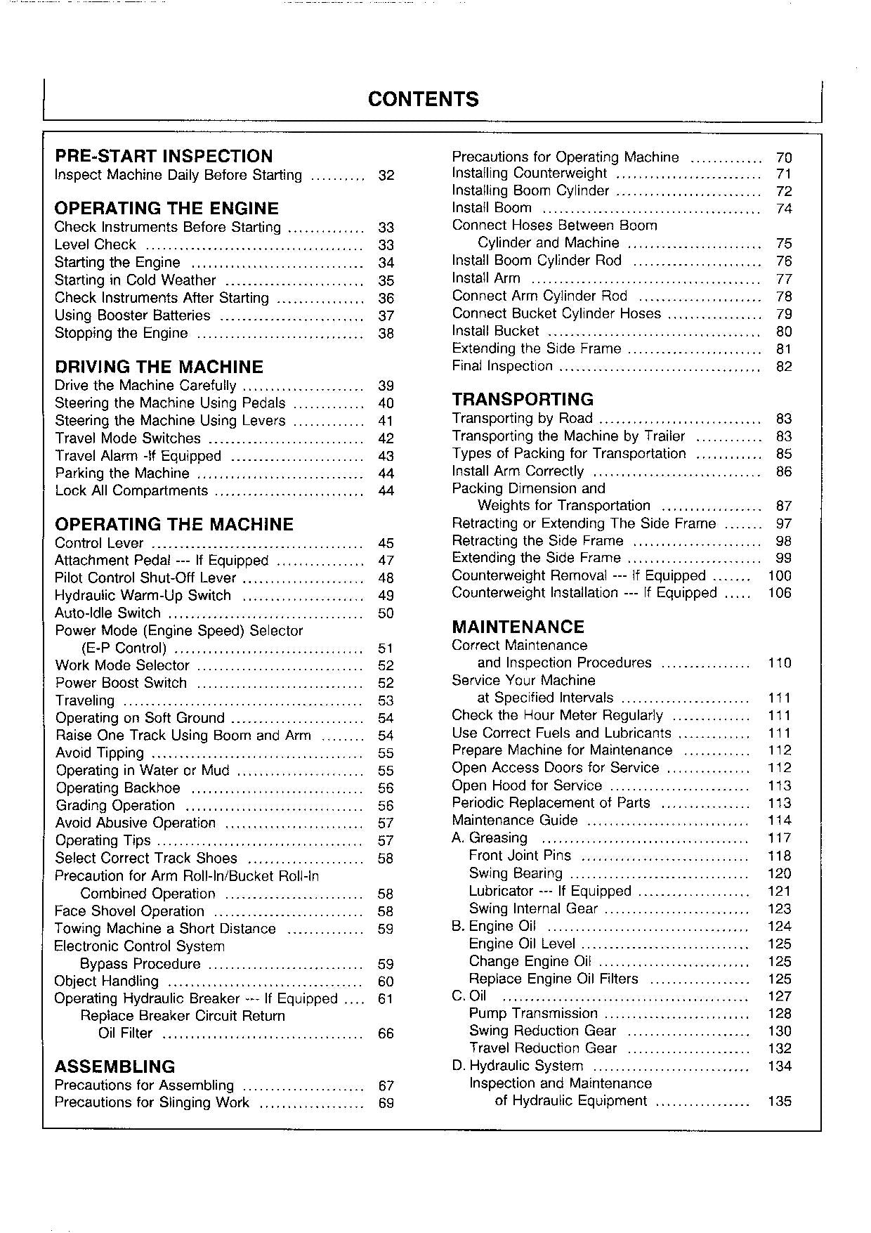 HITACHI EX550-3 EX550LC-3 EX600LCH-3 EX600H-3 EXCAVATOR OPERATORS MANUAL #1