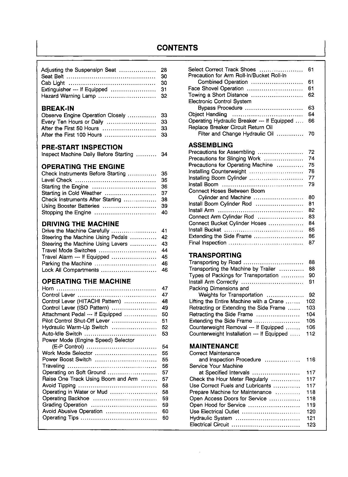 HITACHI EX550-3 EX550LC-3 EX600LCH-3 EX600H-3 EXCAVATOR OPERATORS MANUAL #2