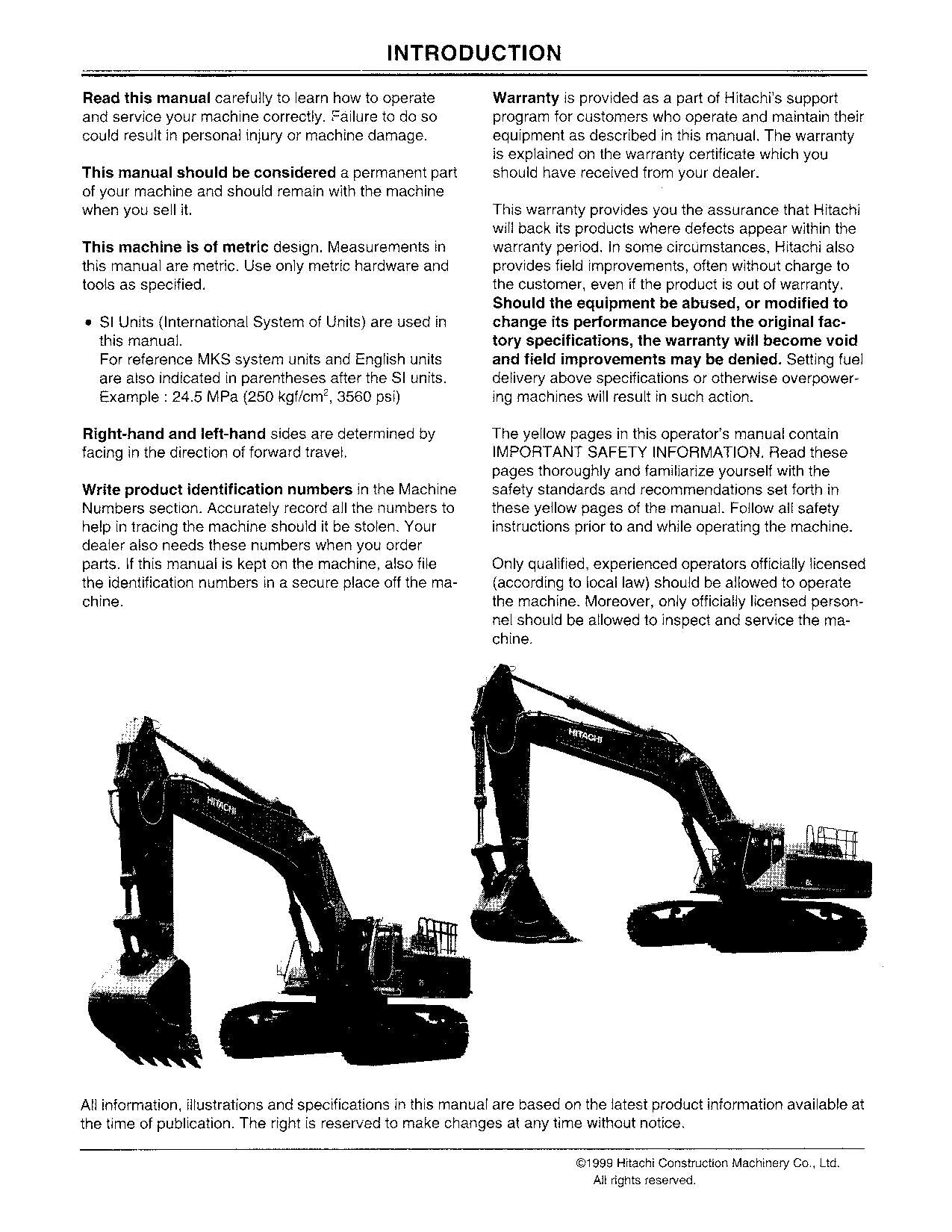 MANUEL D'UTILISATION DE L'EXCAVATRICE HITACHI EX750-5 EX800H-5 #3