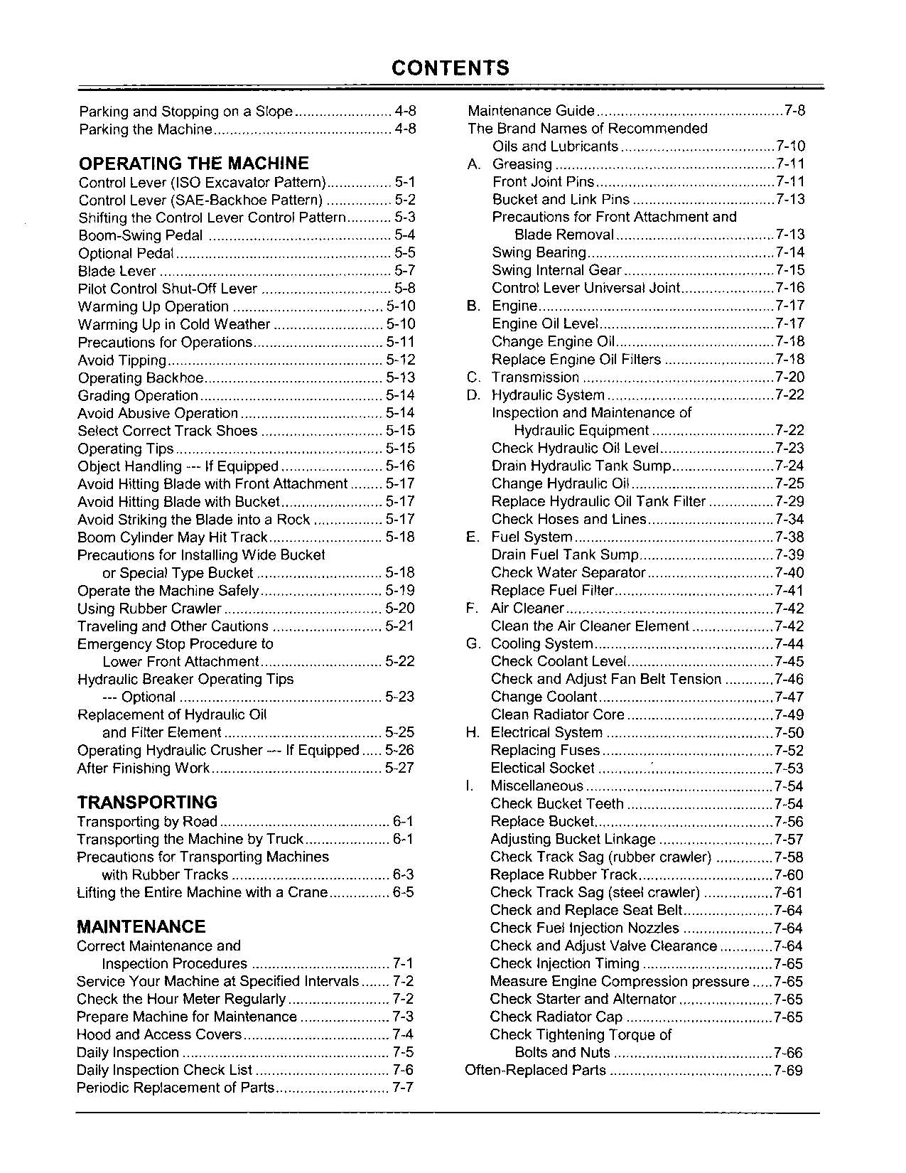 HITACHI EX27U EX35U EX50U EXCAVATOR OPERATORS MANUAL