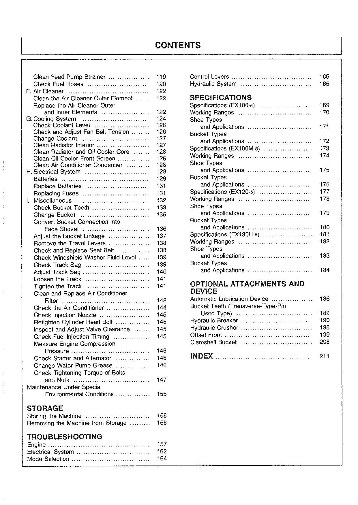 HITACHI EX100-5 EX100M-5 EX120-5 EX130H-5 EXCAVATOR OPERATORS MANUAL #1