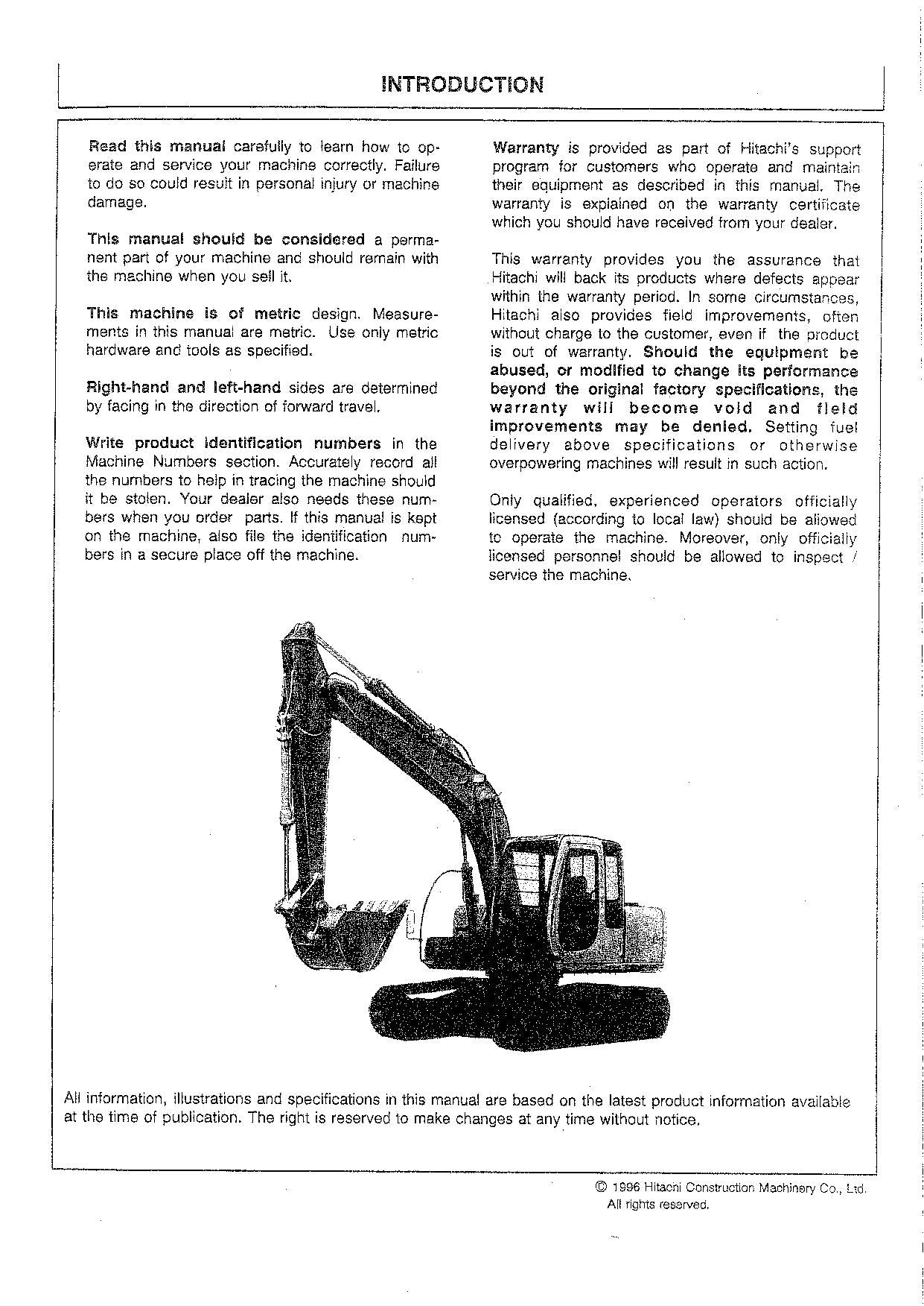 HITACHI EX100-5 EX100M-5 EX120-5 EX130H-5 EXCAVATOR OPERATORS MANUAL #1