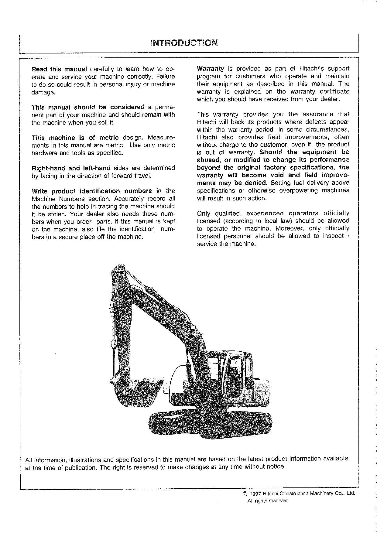 HITACHI EX100-5 EX100M-5 EX120-5 EX130H-5 BAGGER-BETRIEBSHANDBUCH Nr. 2