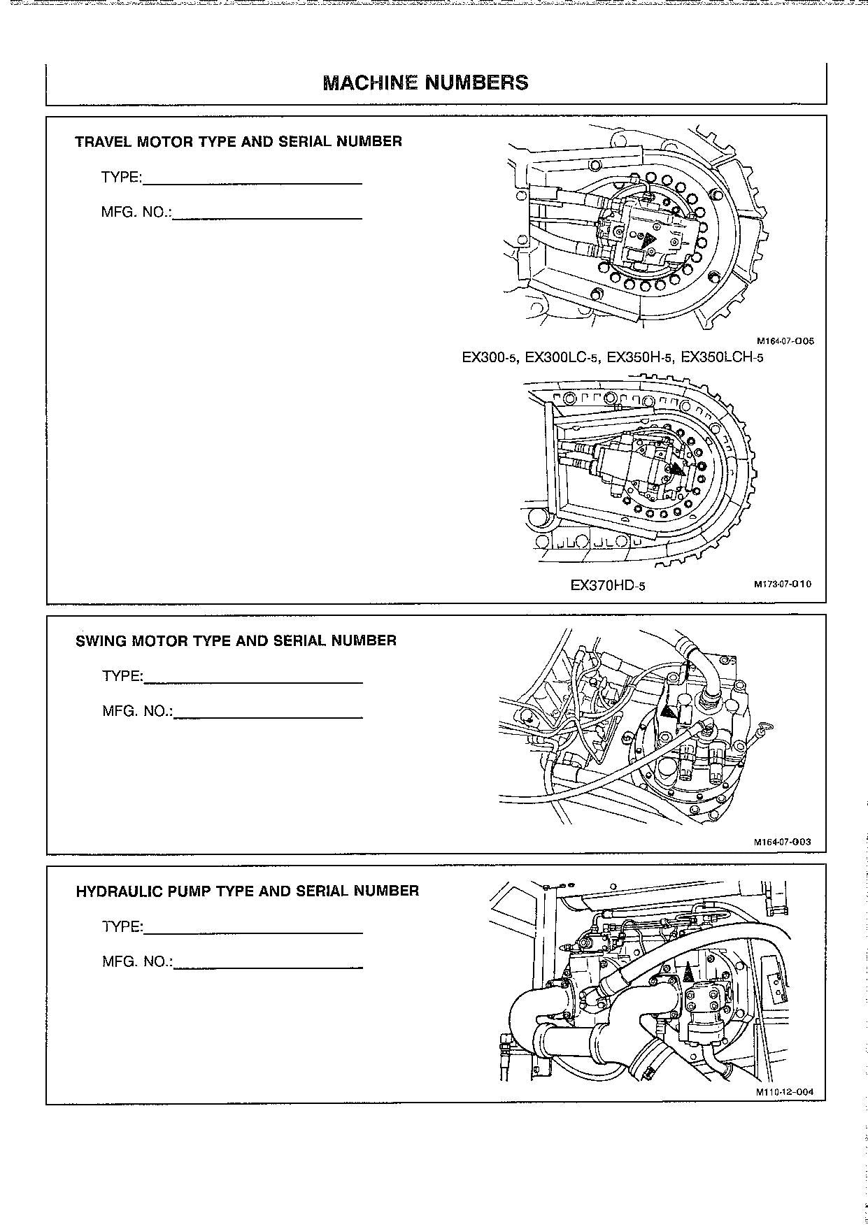 HITACHI EX300-5 EX350H-5 EX350LCH-5 EX350K EX370HD-5 EXCAVATOR OPERATORS MANUAL