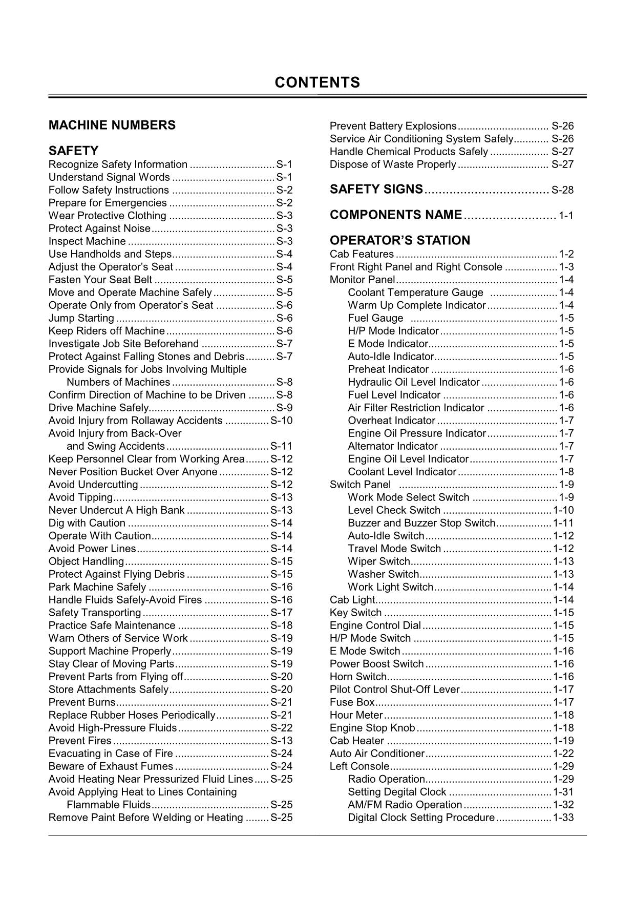 HITACHI EX300-5 EXCAVATOR OPERATORS MANUAL