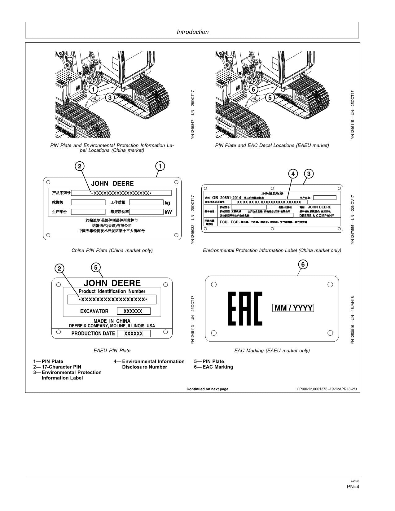 JOHN DEERE E300LC EXCAVATOR OPERATORS MANUAL