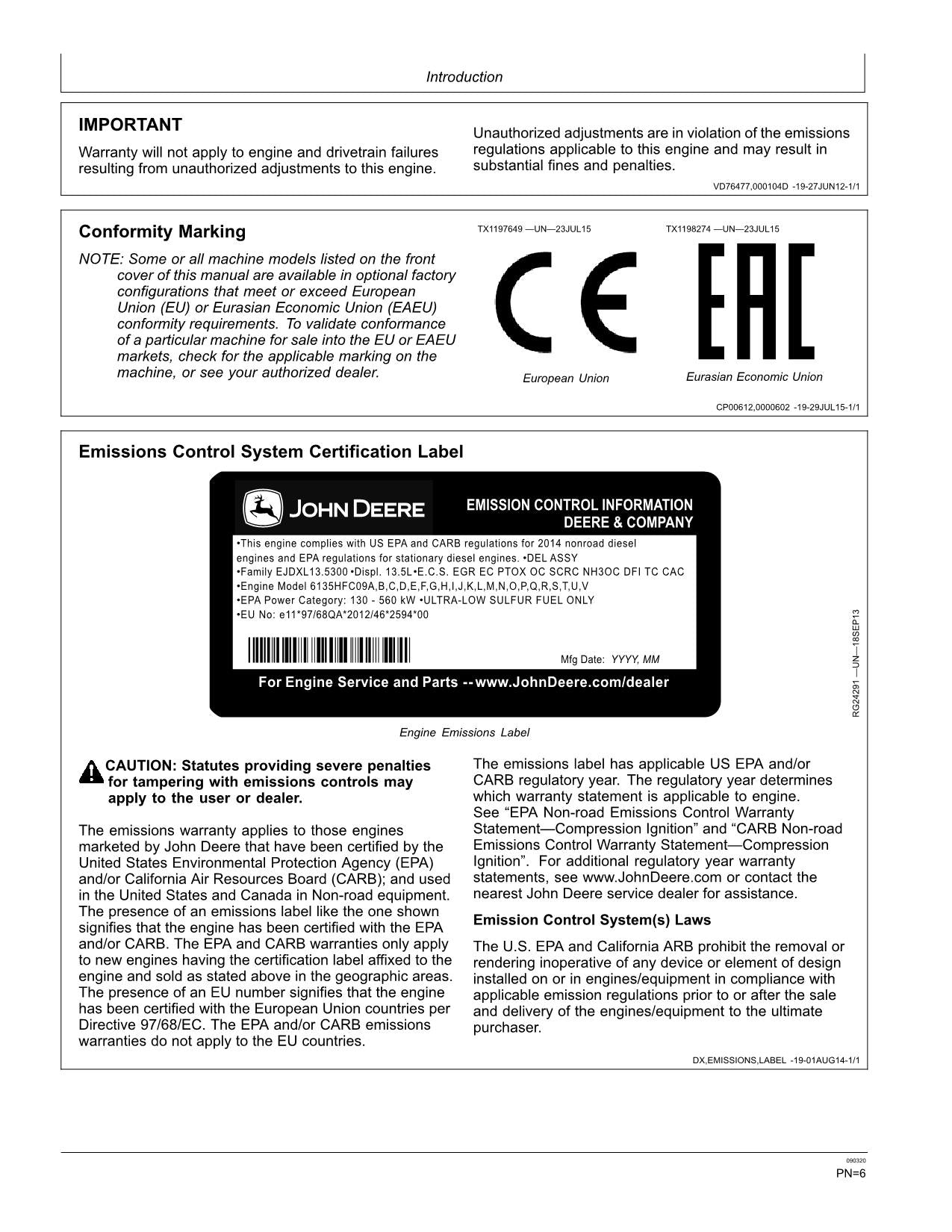 JOHN DEERE E300LC EXCAVATOR OPERATORS MANUAL