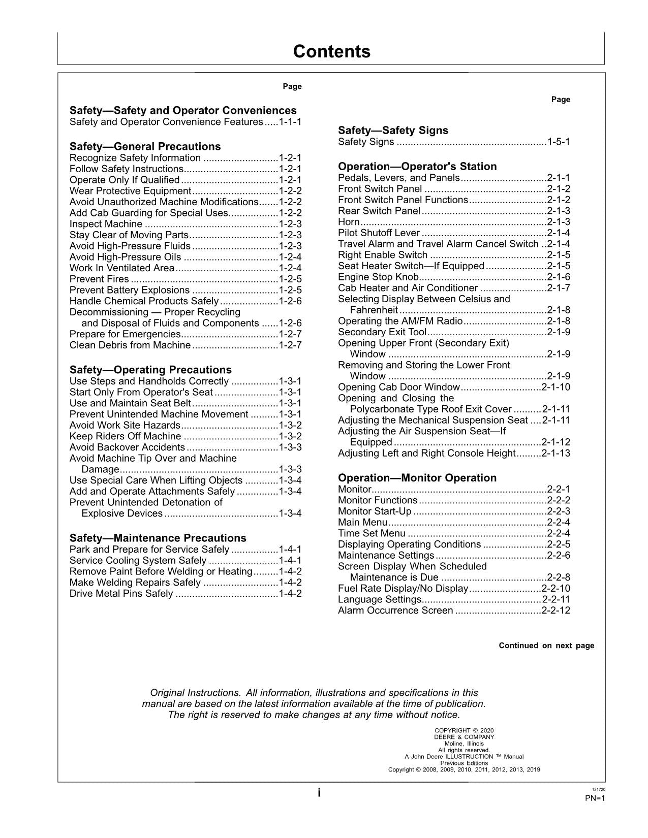 JOHN DEERE 75D EXCAVATOR OPERATORS MANUAL