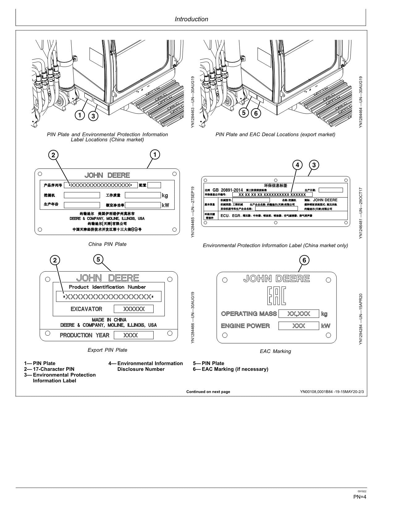 JONH DEERE E240-II E260-II BAGGER-BETRIEBSHANDBUCH