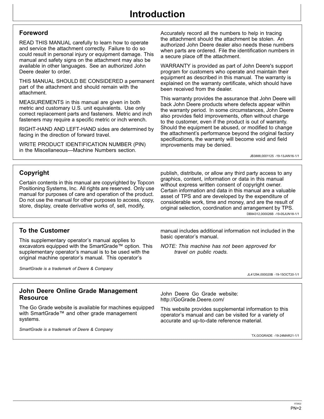 JONH DEERE 350 380 P EXCAVATOR OPERATORS MANUAL