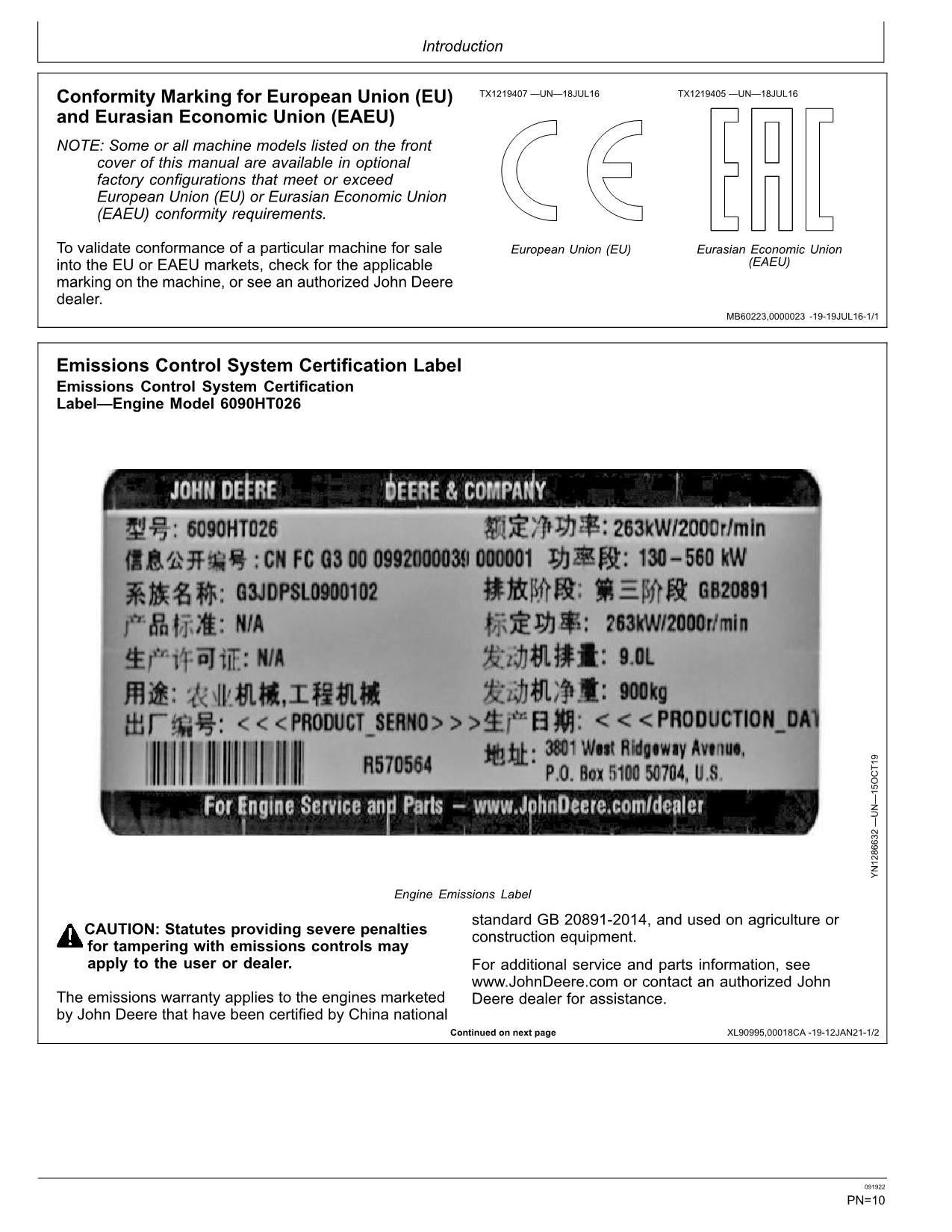 JONH DEERE E330-II E360-II BAGGER-BETRIEBSHANDBUCH