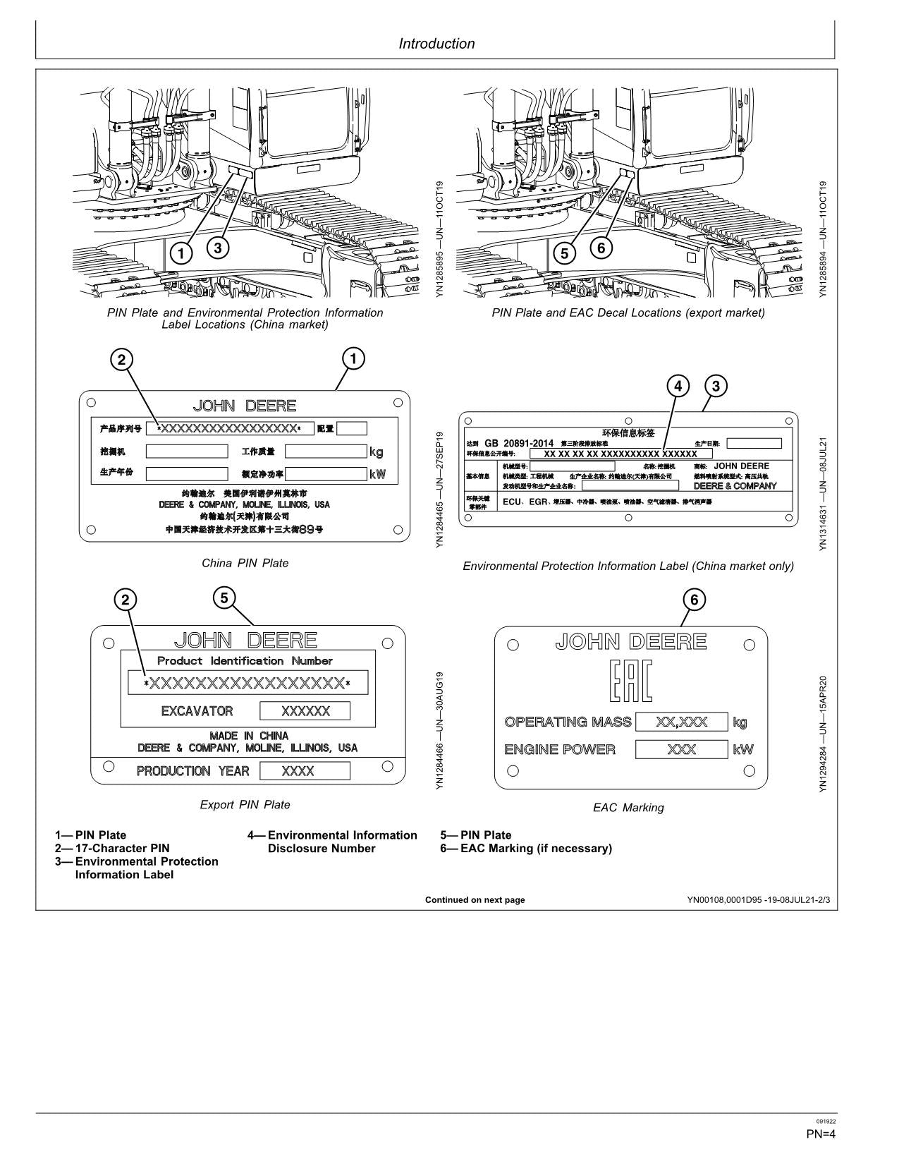 JONH DEERE E330-II E360-II BAGGER-BETRIEBSHANDBUCH