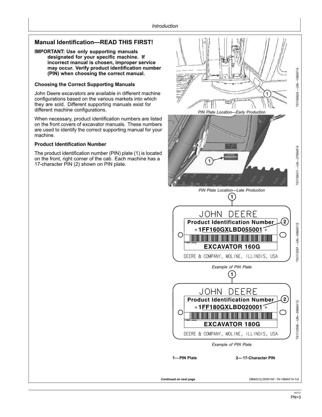 JONH DEERE 160GLC 180GLC BAGGER-BETRIEBSHANDBUCH Nr. 2