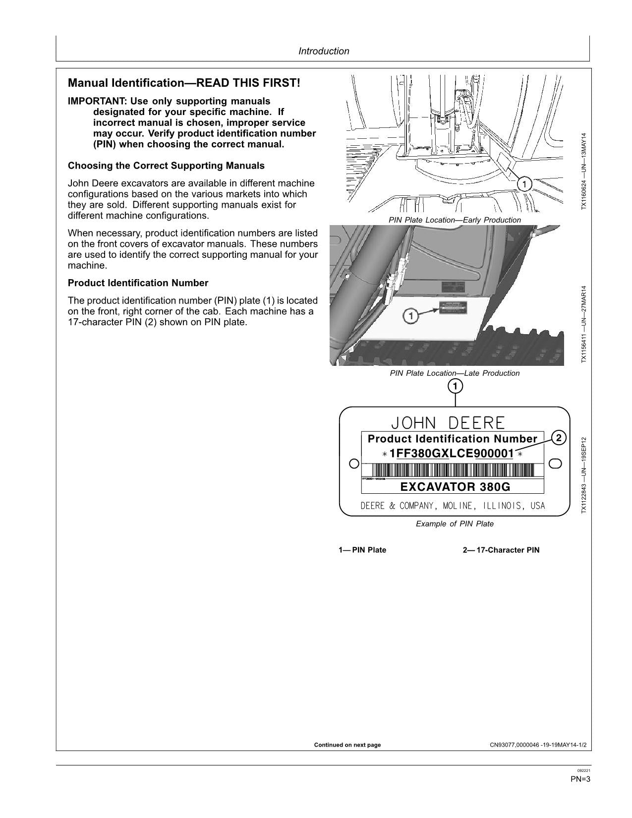 JONH DEERE 380GLC EXCAVATOR OPERATORS MANUAL #1