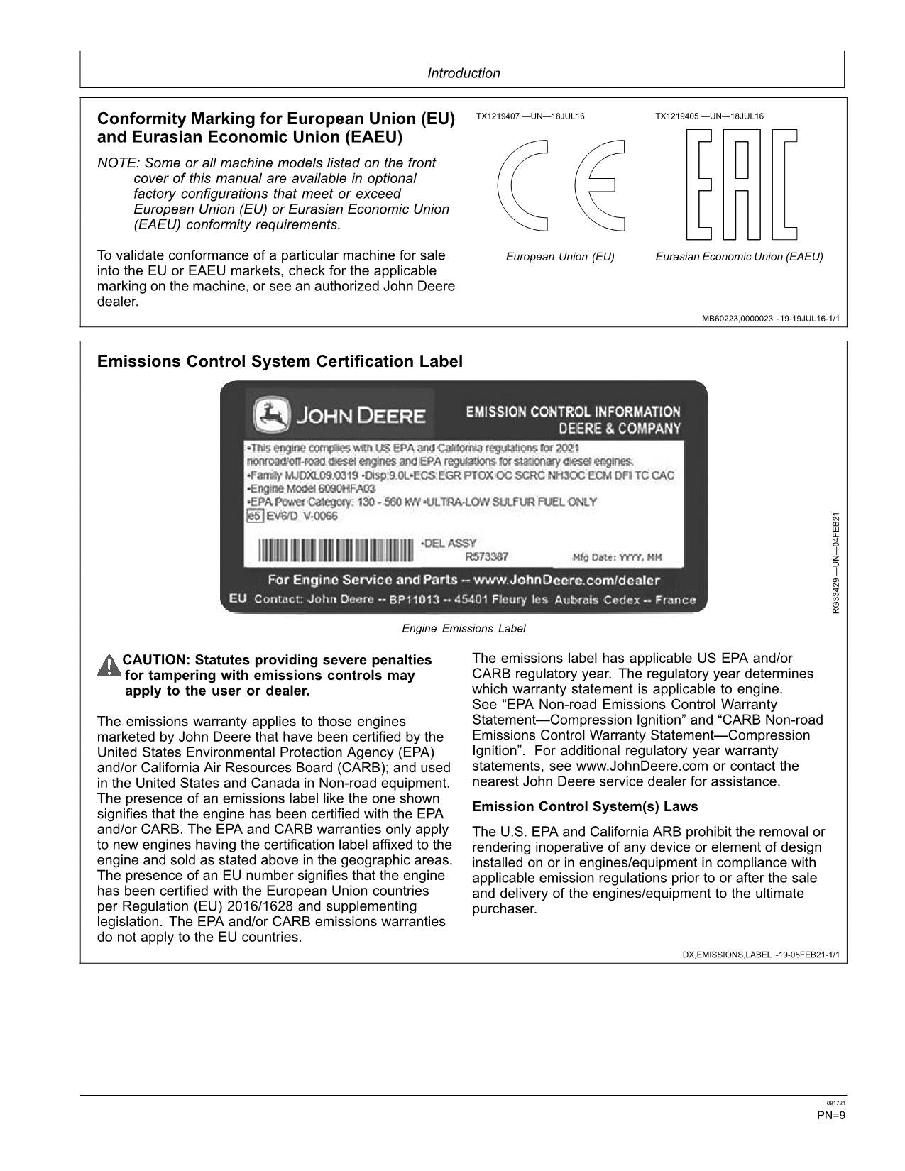 JONH DEERE 160GLC 180GLC EXCAVATOR OPERATORS MANUAL #3