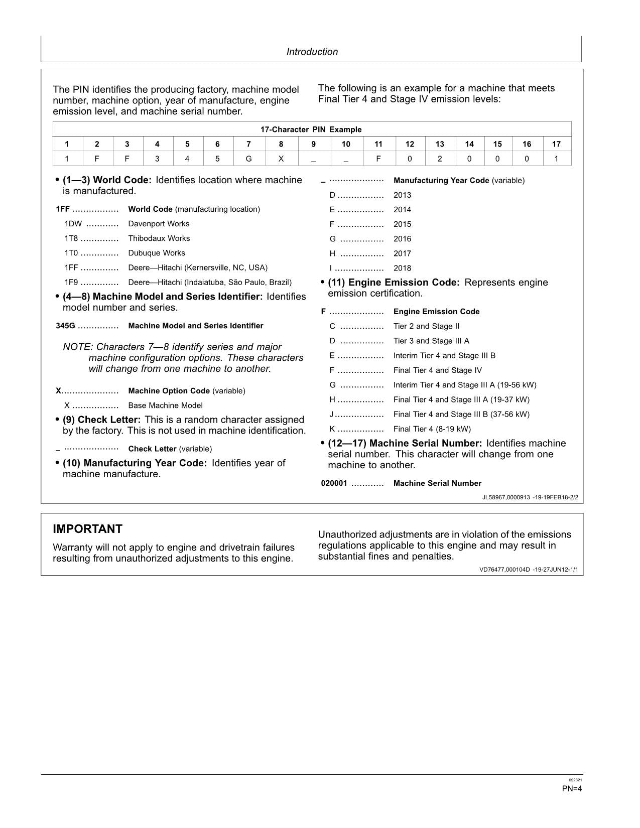 JONH DEERE 345GLC EXCAVATOR OPERATORS MANUAL