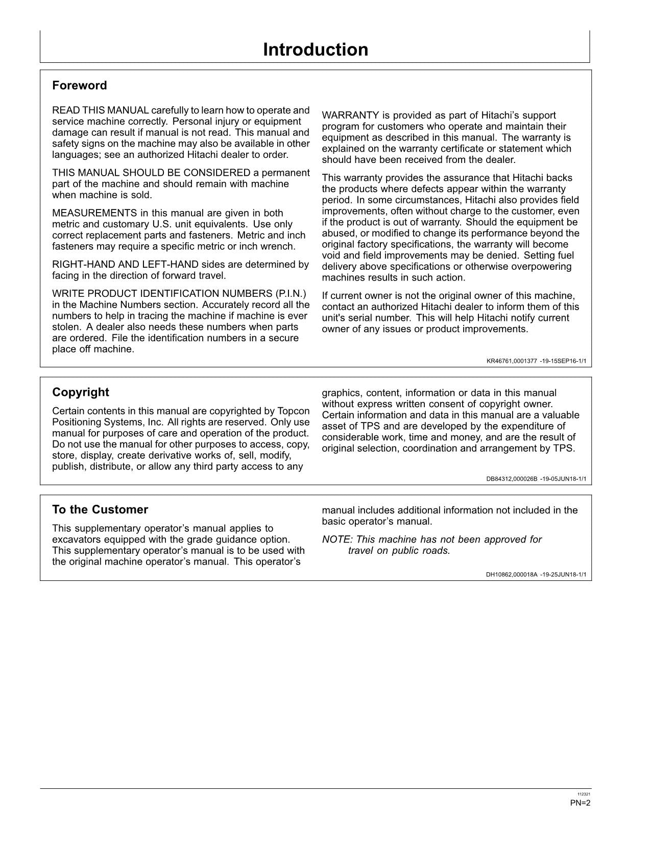 HITACHI GRADE GUIDANCE ZAXIS ZX 210-6N 350LC-6N 210LC-6N EXCAVATOR OPERATORS MANUAL