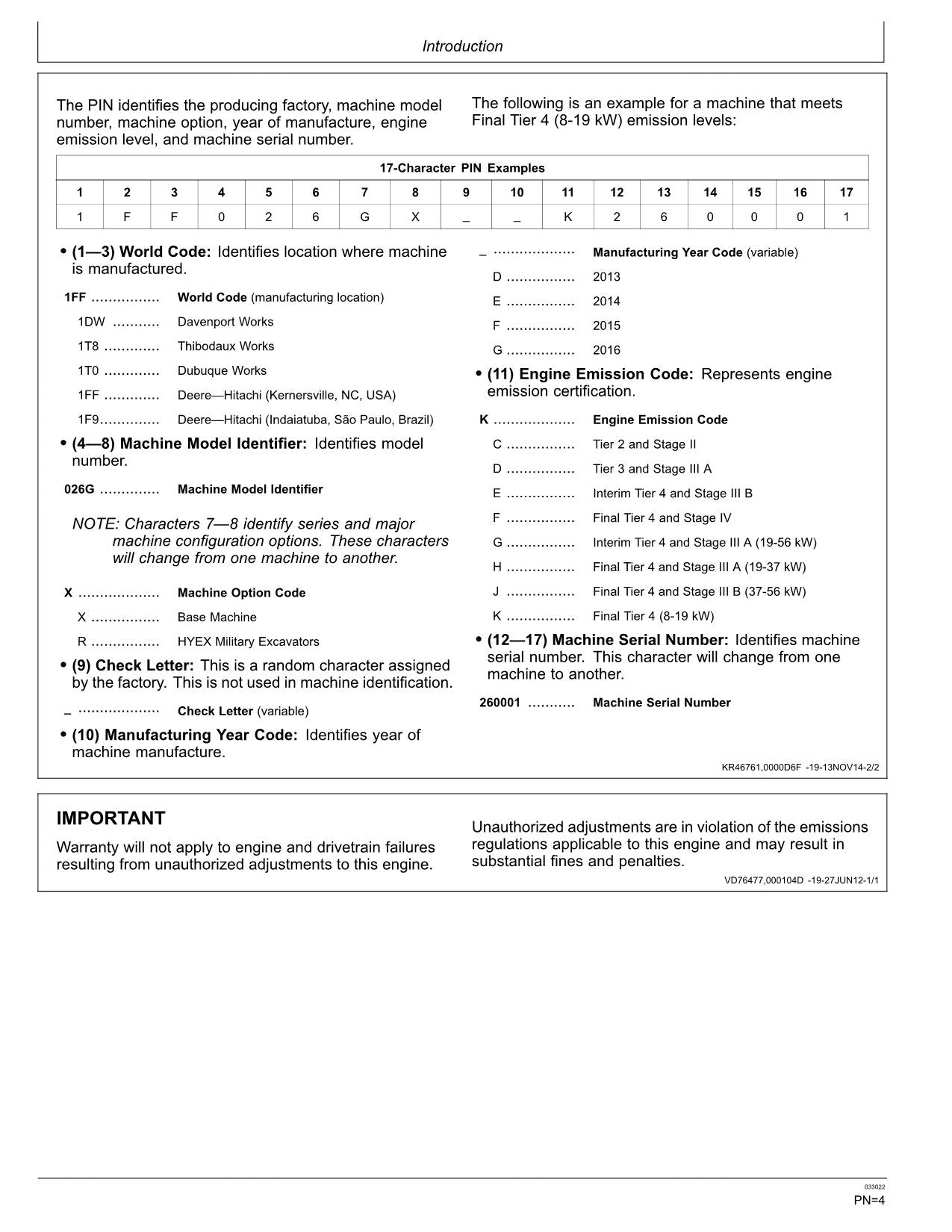 JONH DEERE 26G EXCAVATOR OPERATORS MANUAL