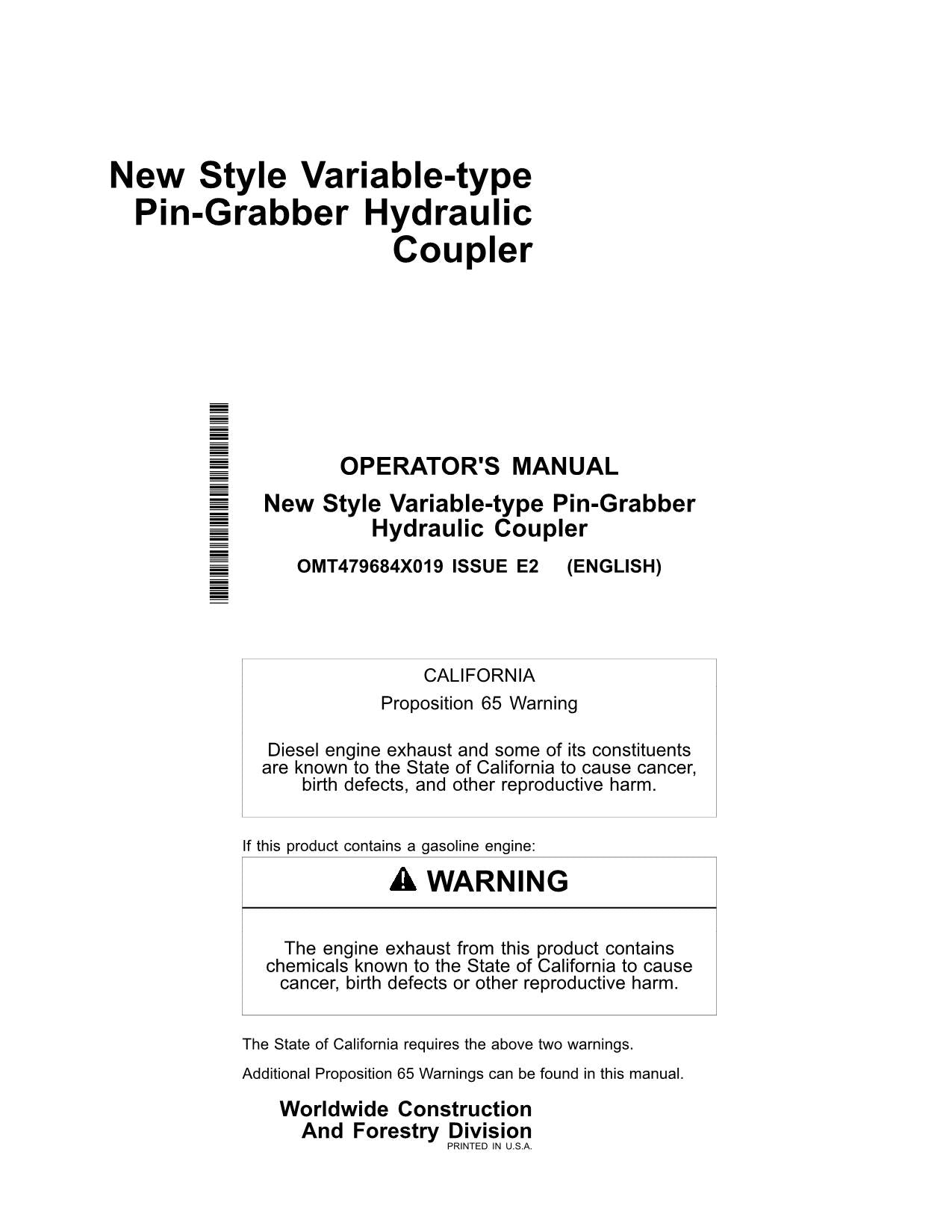 JONH DEERE 75G EXCAVATOR OPERATORS MANUAL #2