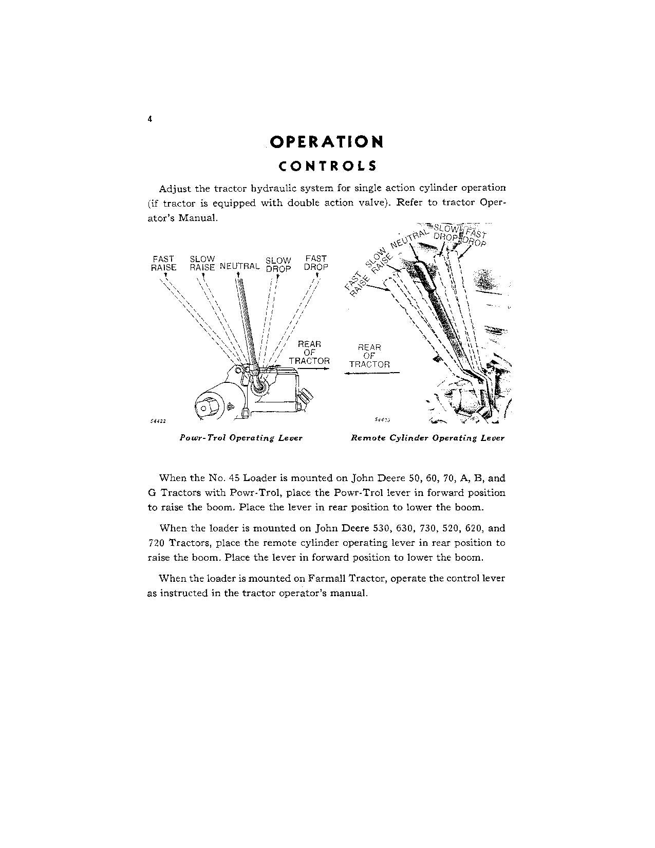 JOHN DEERE 45 520 530 60 620 630 70 720 730 B G A 50 TRACTOR OPERATORS MANUAL