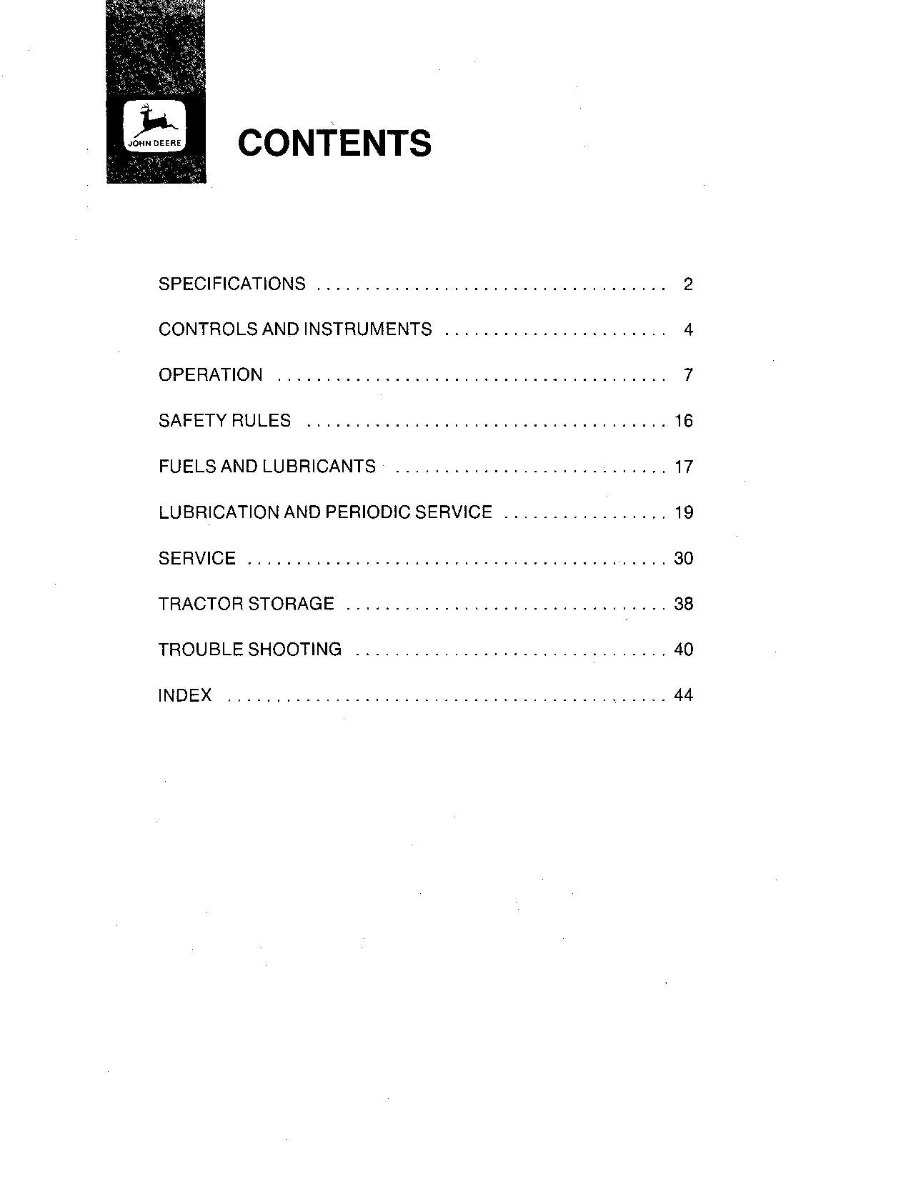 JOHN DEERE WA14 WA17 TRAKTOR-BETRIEBSHANDBUCH