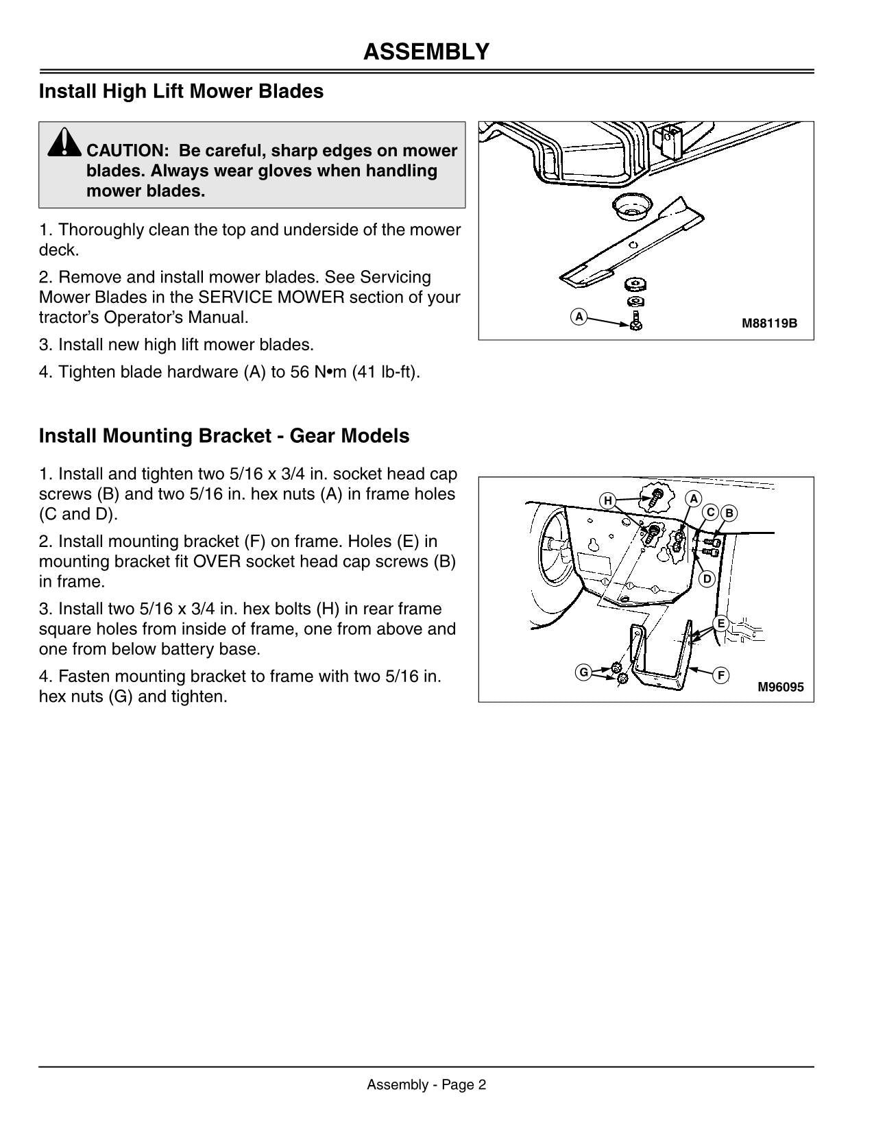 JOHN DEERE 1638H 38 INCH 42 INCH SABRE 1638HS SABRE TRACTOR OPERATORS MANUAL