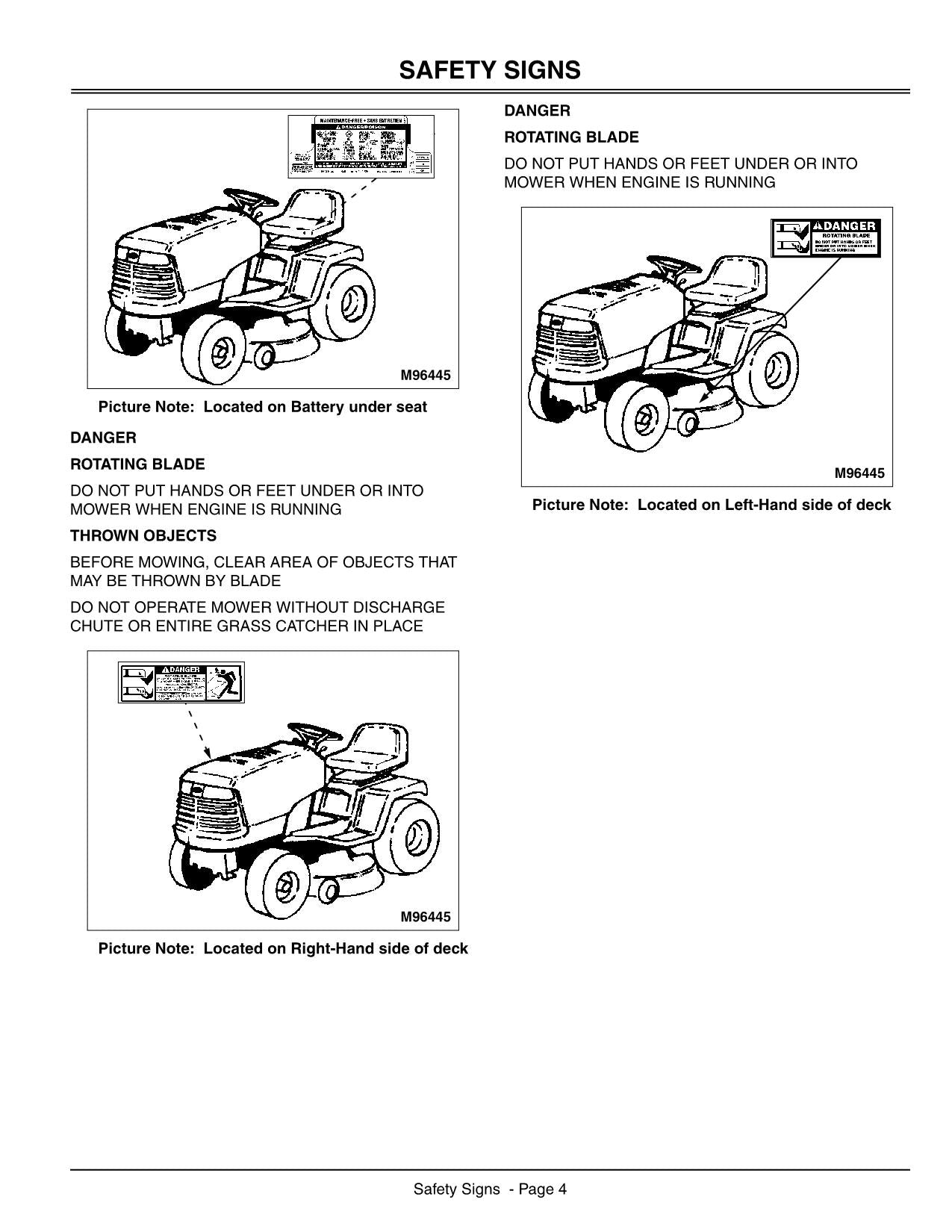 MANUEL D'UTILISATION DU TRACTEUR JOHN DEERE S2546 014034-