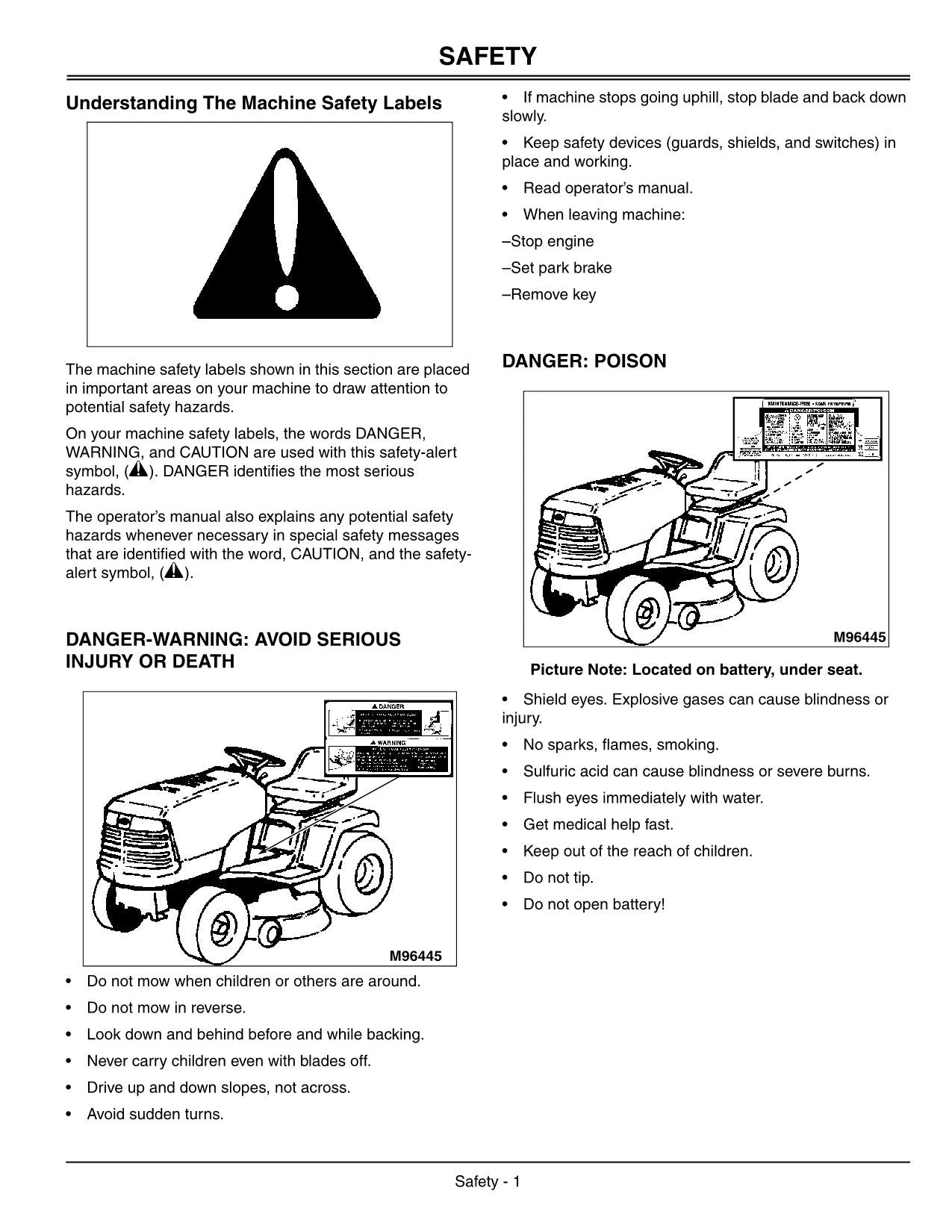 JOHN DEERE 1438GS 1438HS SABRE 1538HS 1542HS  TRACTOR OPERATORS MANUAL