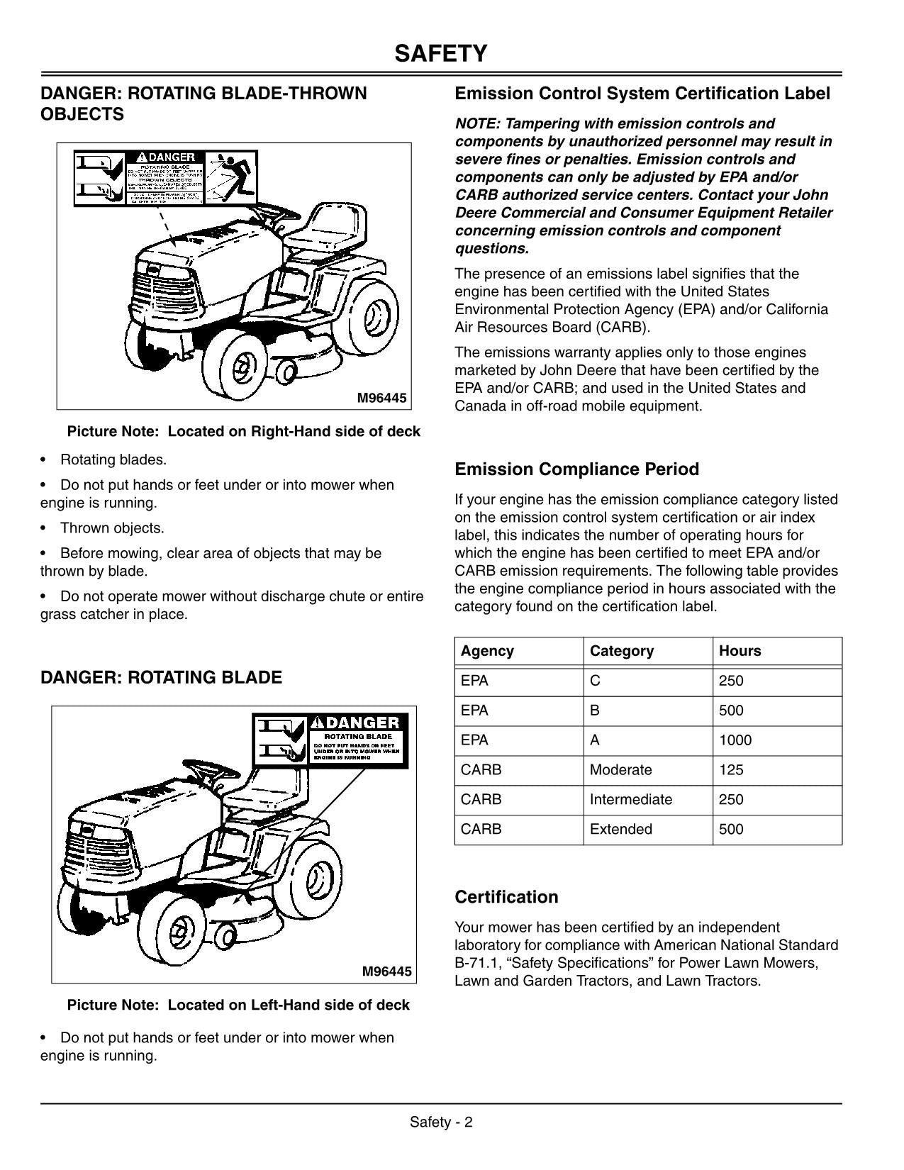 JOHN DEERE 1438GS 1438HS SABRE 1538HS 1542HS TRAKTOR-BETRIEBSHANDBUCH