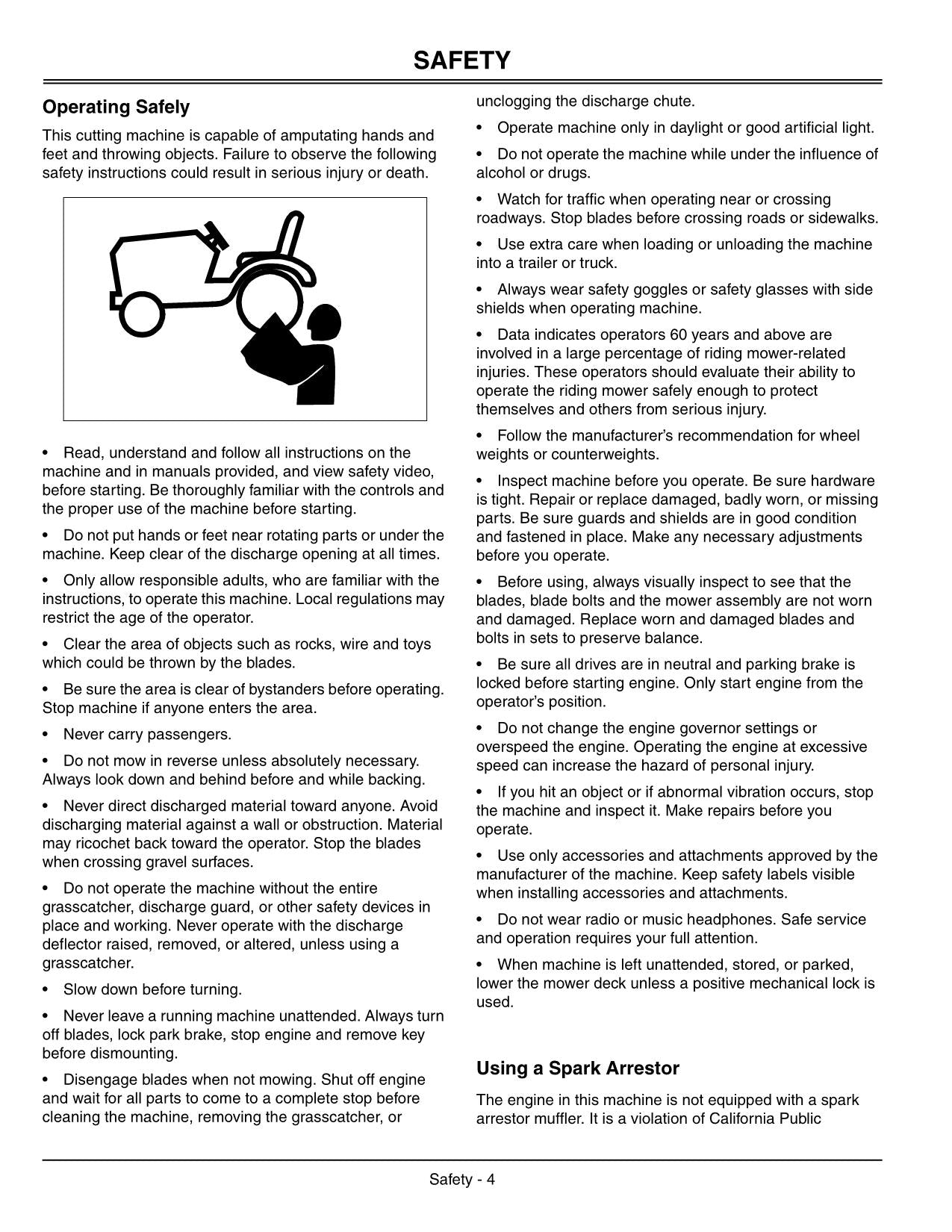 JOHN DEERE G110 TRACTOR OPERATORS MANUAL