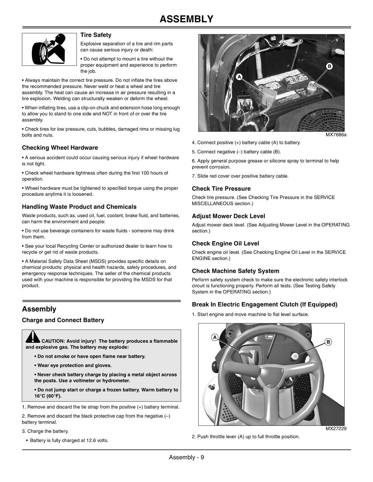 JOHN DEERE LA105 LA115 LA125 LA135 TRAKTOR-BETRIEBSHANDBUCH OMGX23404