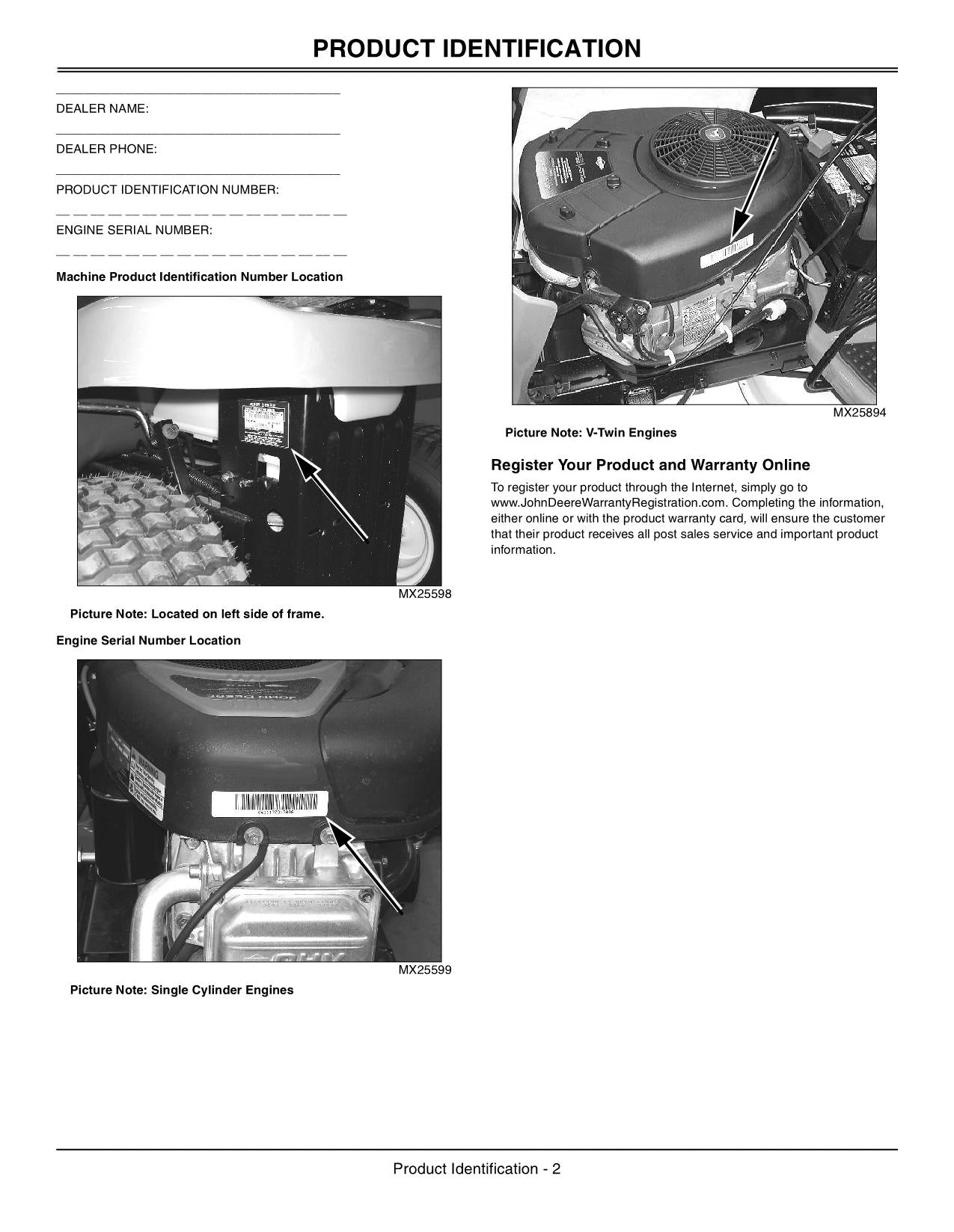 JOHN DEERE LA105 LA115 LA125 LA135 TRAKTOR-BETRIEBSHANDBUCH OMGX23404