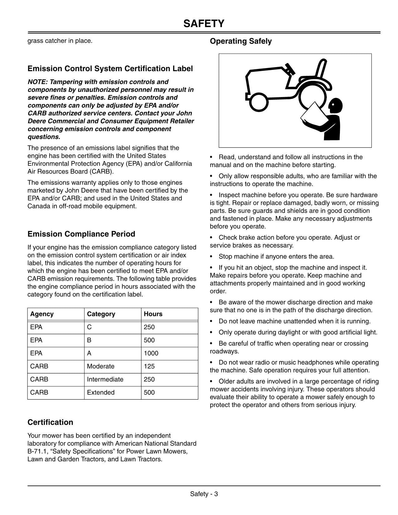 JOHN DEERE LT133 LT166 LT155 TRAKTOR-BETRIEBSHANDBUCH