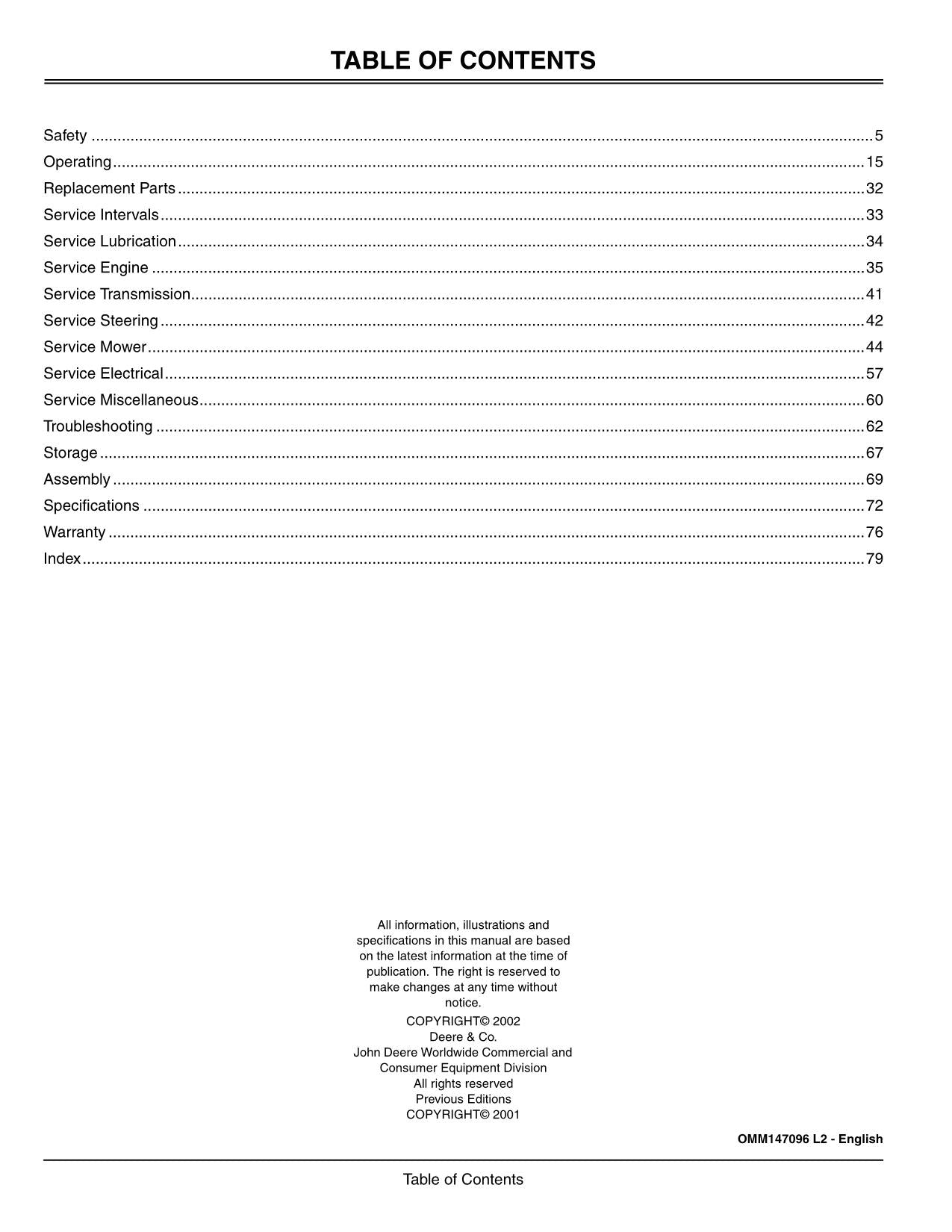 JOHN DEERE SST15 SST16 SST18 TRACTOR OPERATORS MANUAL