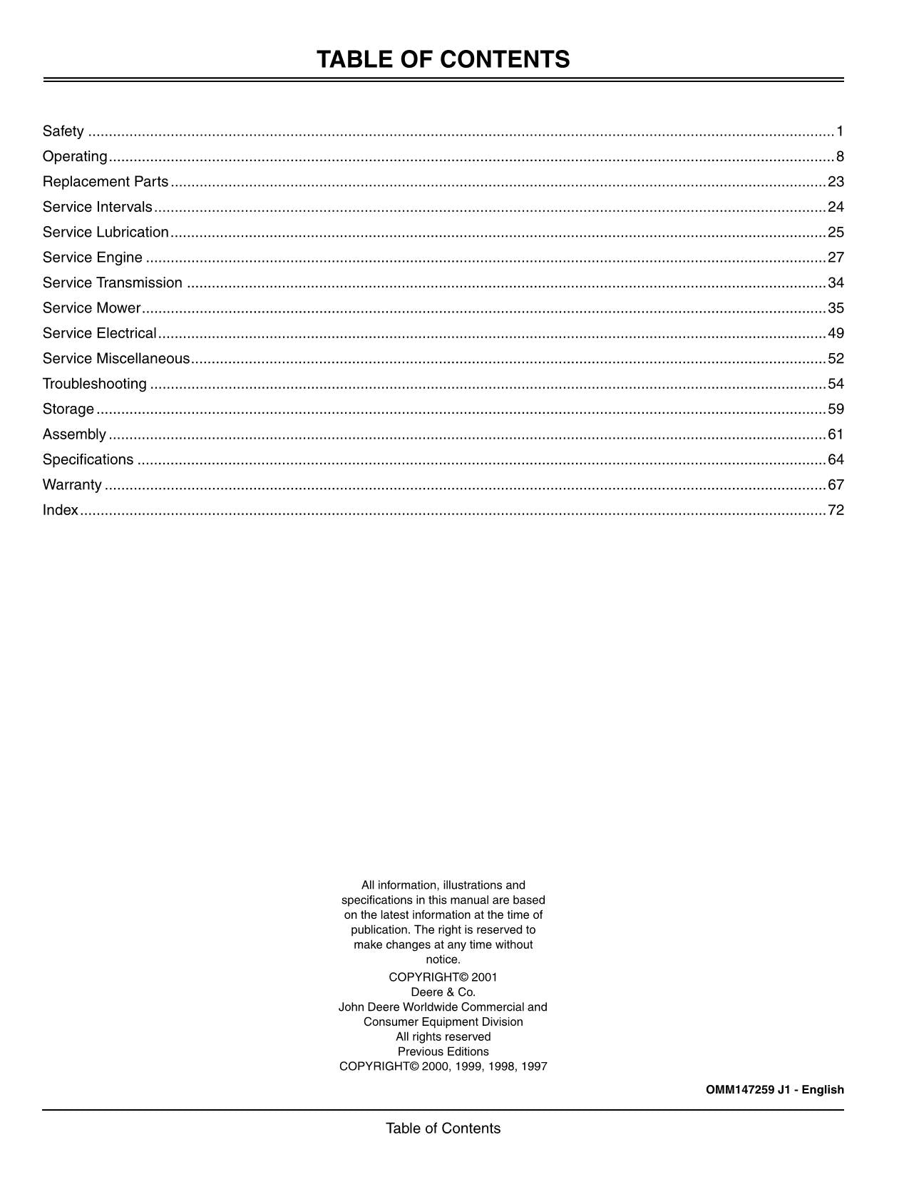 JOHN DEERE LT180 LT170 TRACTOR OPERATORS MANUAL