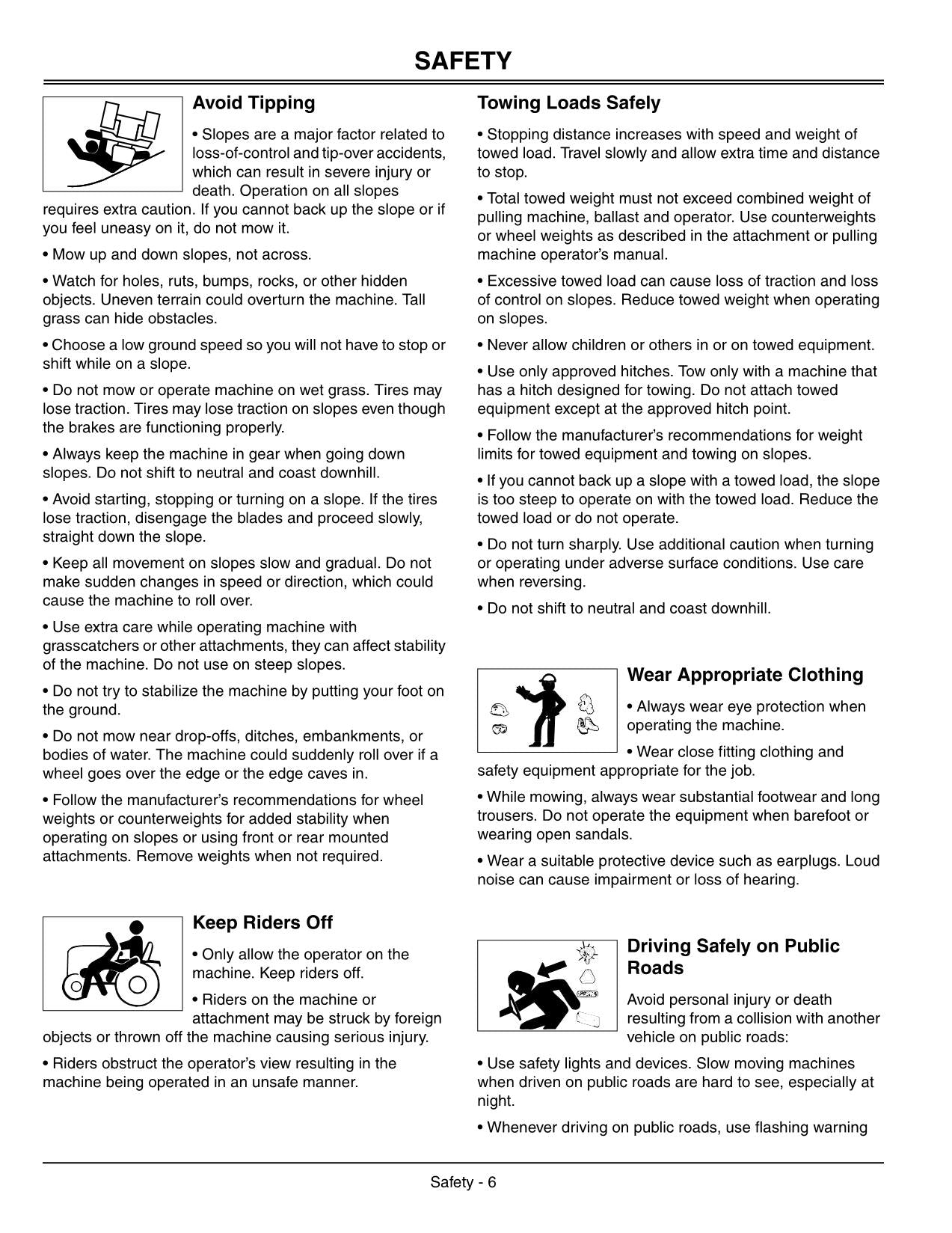 JOHN DEERE LTR180 TRACTOR OPERATORS MANUAL