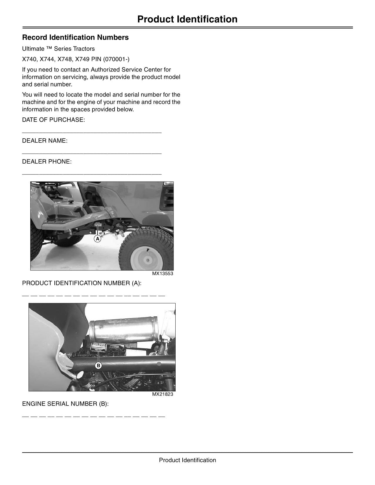 MANUEL D'UTILISATION DU TRACTEUR JOHN DEERE X740 X744 X748 X749