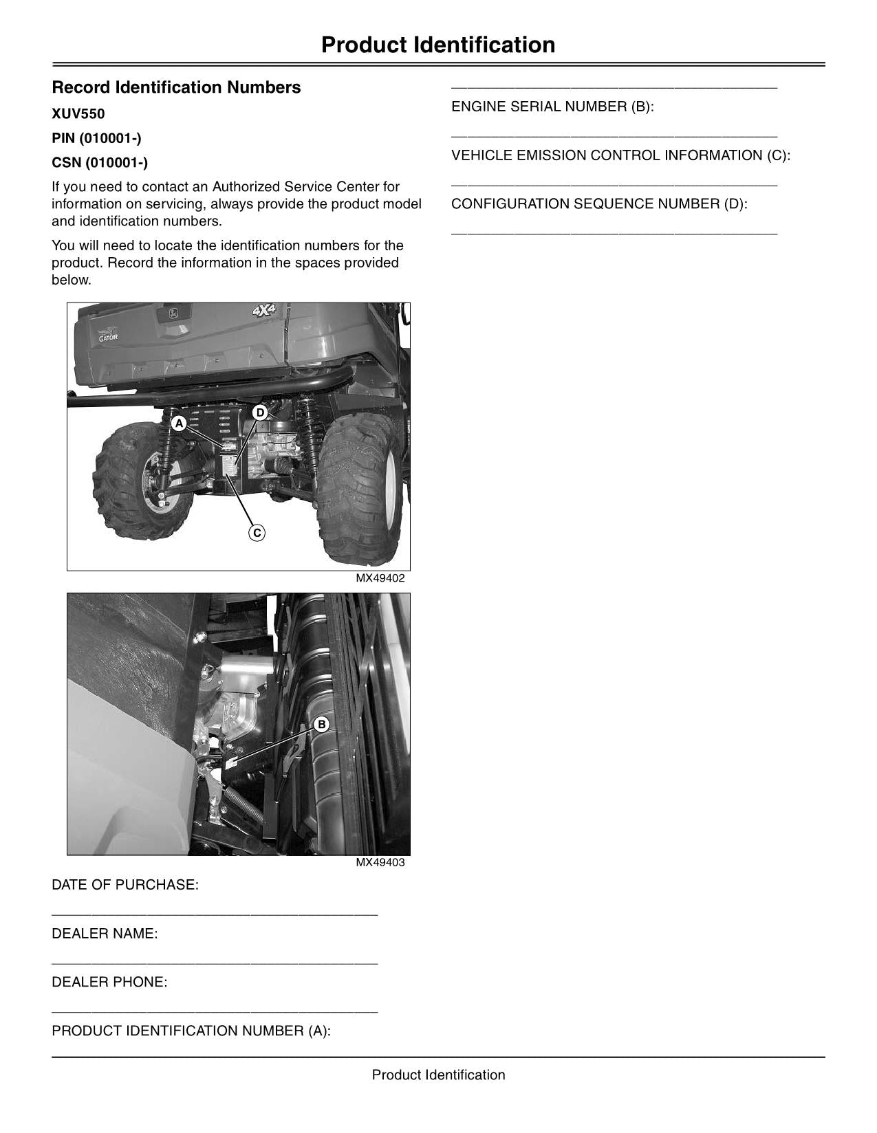 MANUEL D'UTILISATION DU TRACTEUR JOHN DEERE XUV550 GATOR