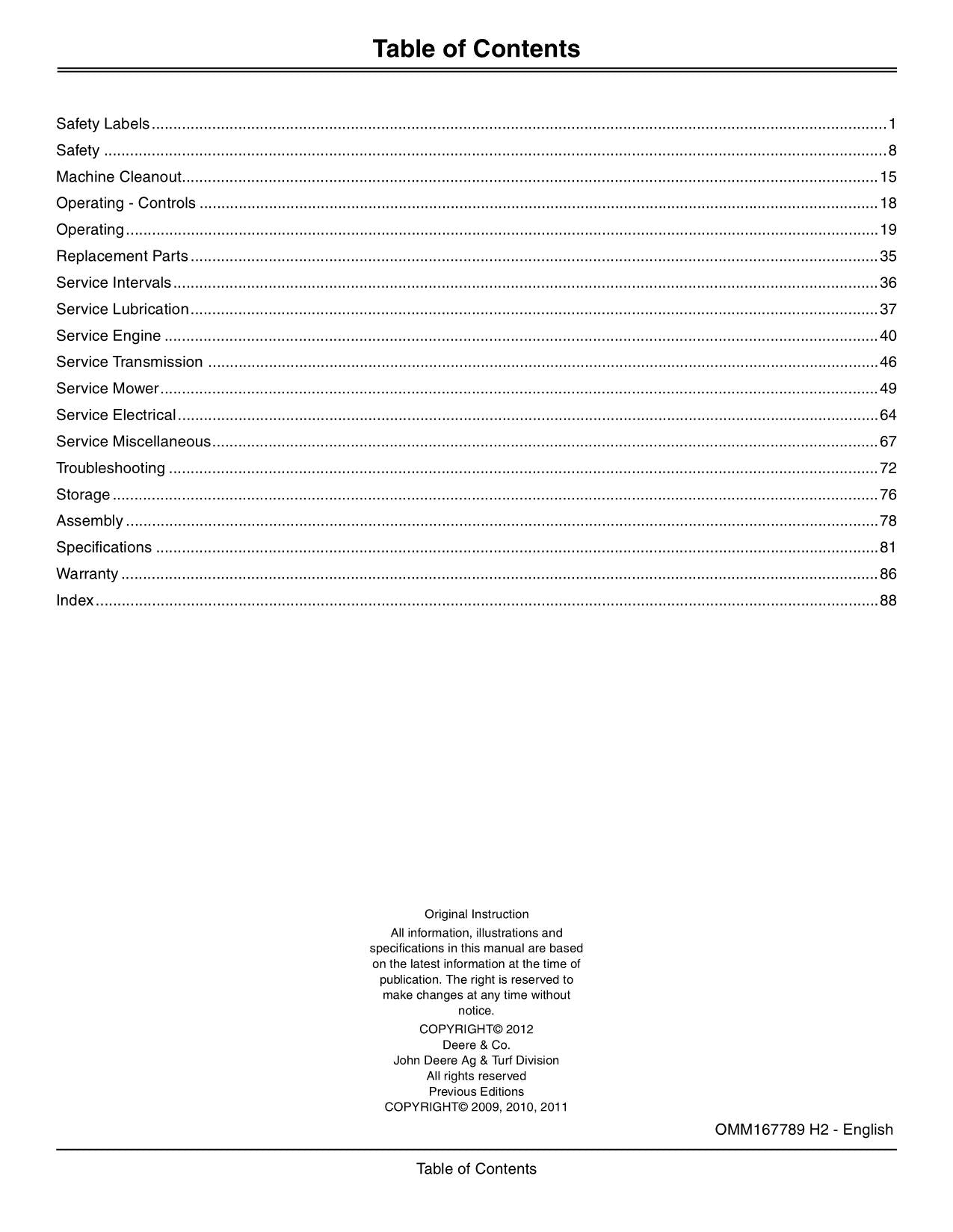 JOHN DEERE X300 X304 X310 X320 X324 X360 TRAKTOR-BETRIEBSHANDBUCH NR. 3