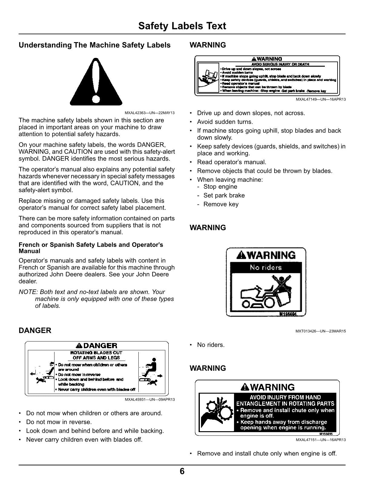 JOHN DEERE X350R TRACTOR OPERATORS MANUAL NORTH AMERICAN EDITION