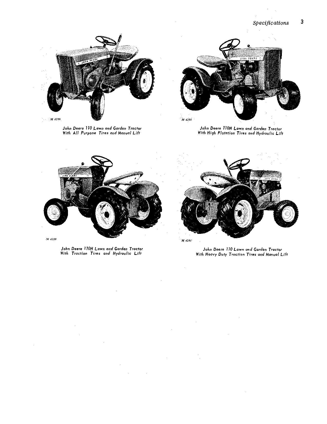 MANUEL D'UTILISATION DU TRACTEUR JOHN DEERE 110 110H ser.040001-065000